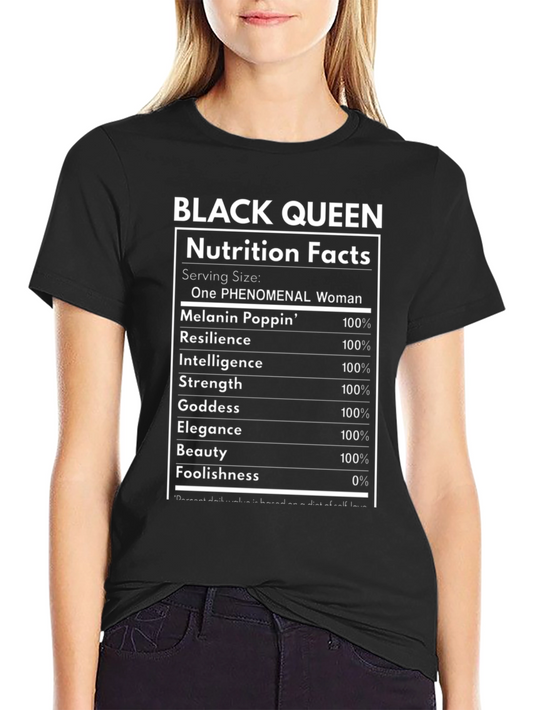 Black Queen Nutrition Facts T-Shirt