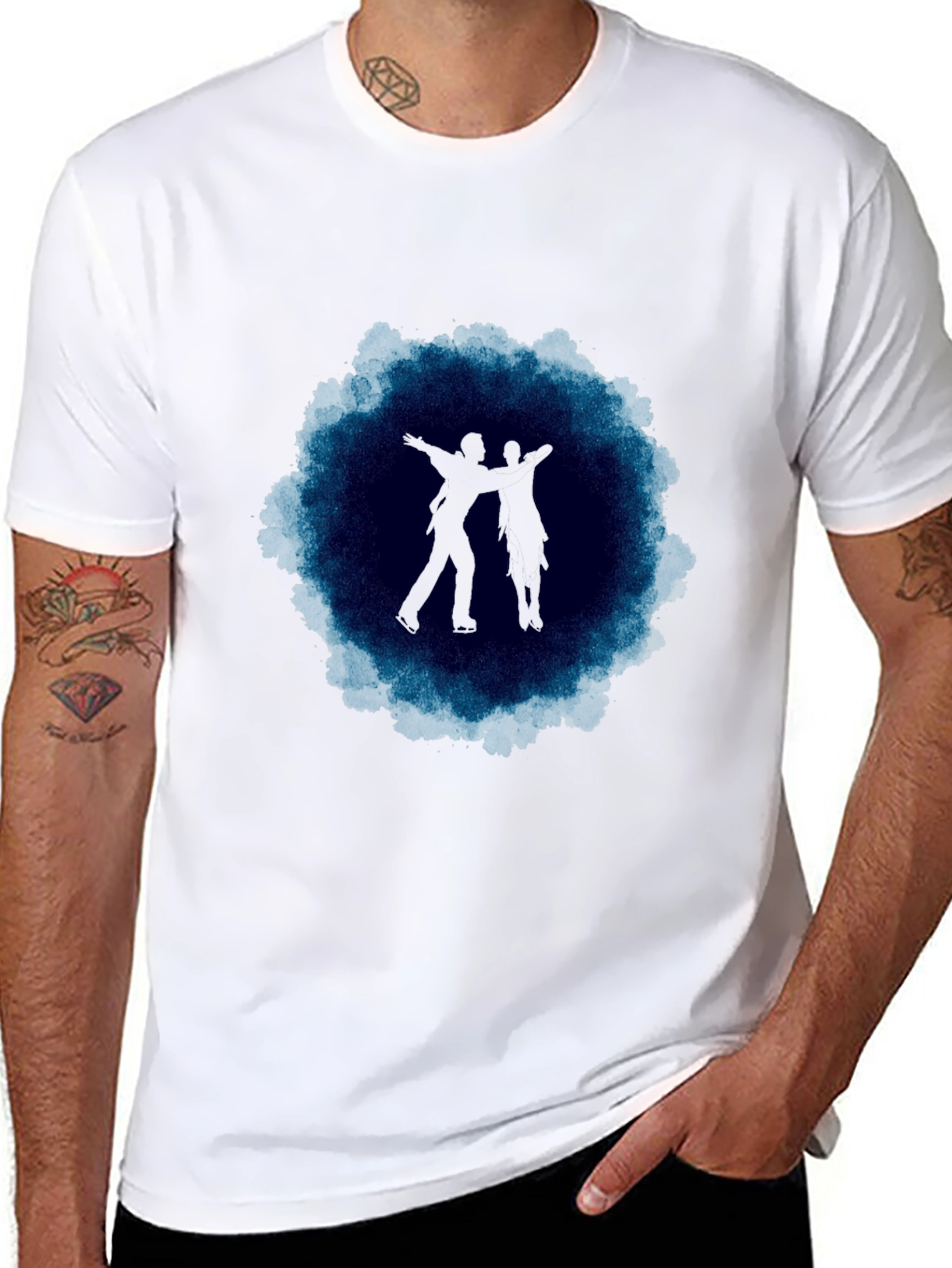 Figure Skaters Black T-Shirt Artistic Design