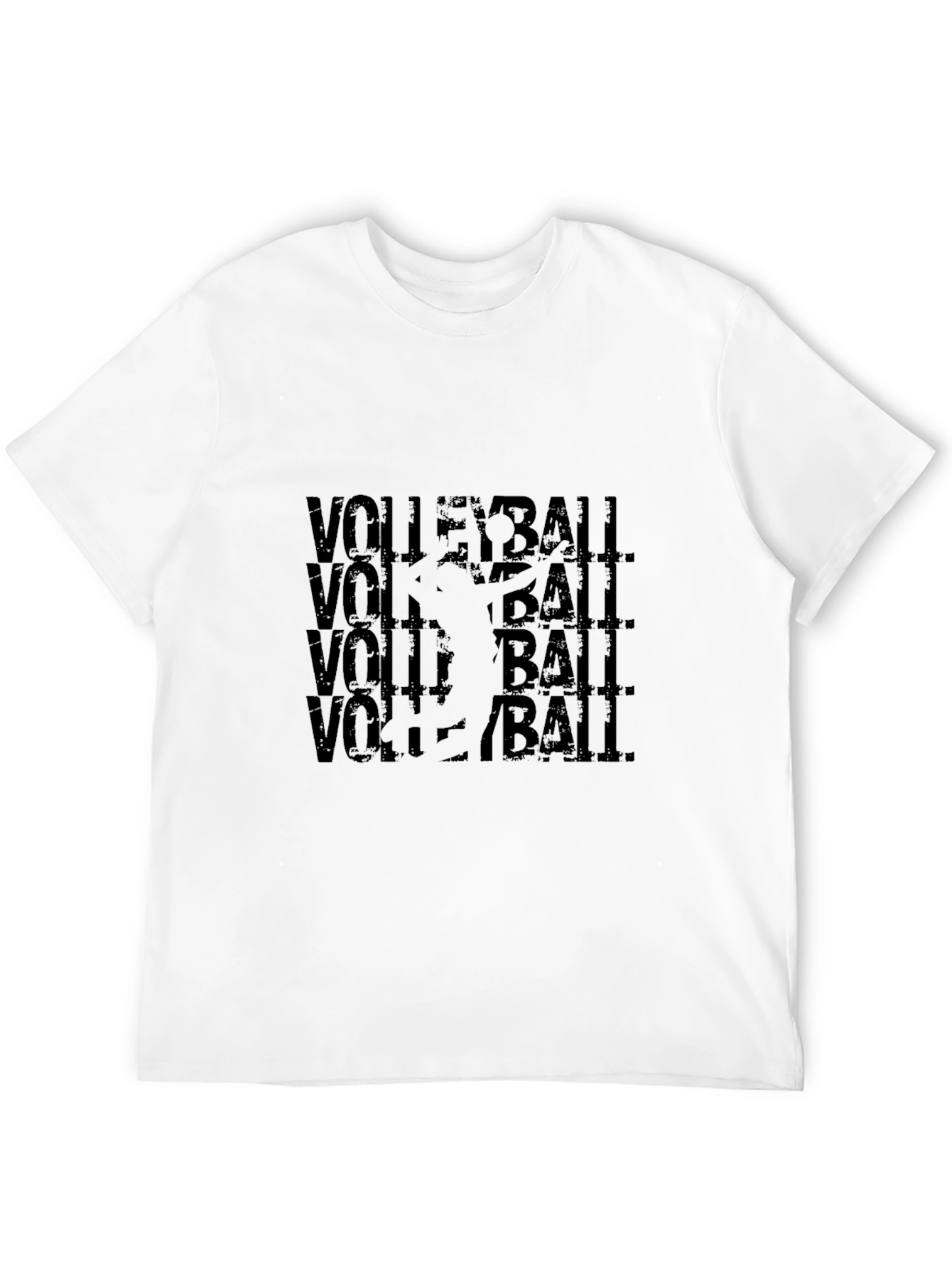 Volleyball Graphic Tee - Black Cotton Blend T-Shirt