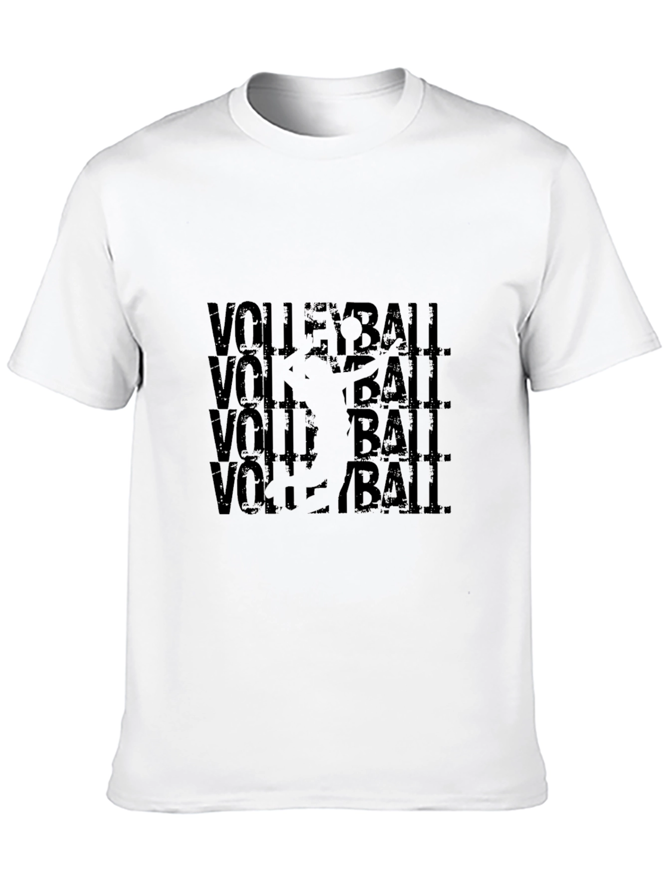 Volleyball Graphic Tee - Black Cotton Blend T-Shirt