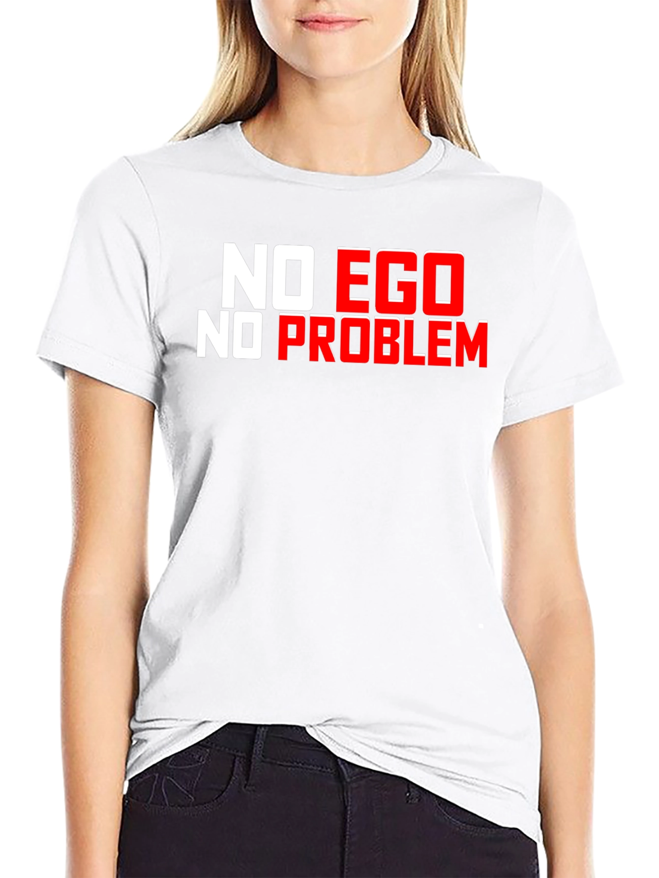 No Ego No Problem Black Graphic T-Shirt