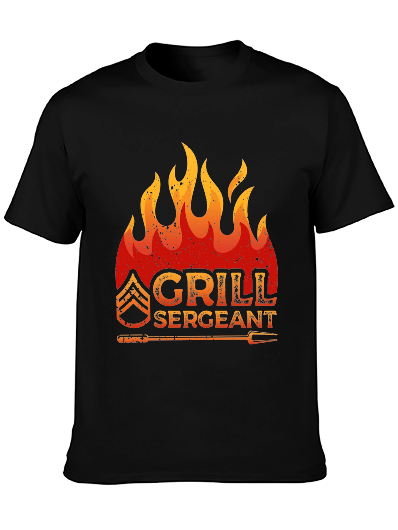 Grill Sergeant T-Shirt - BBQ Master Flame Design
