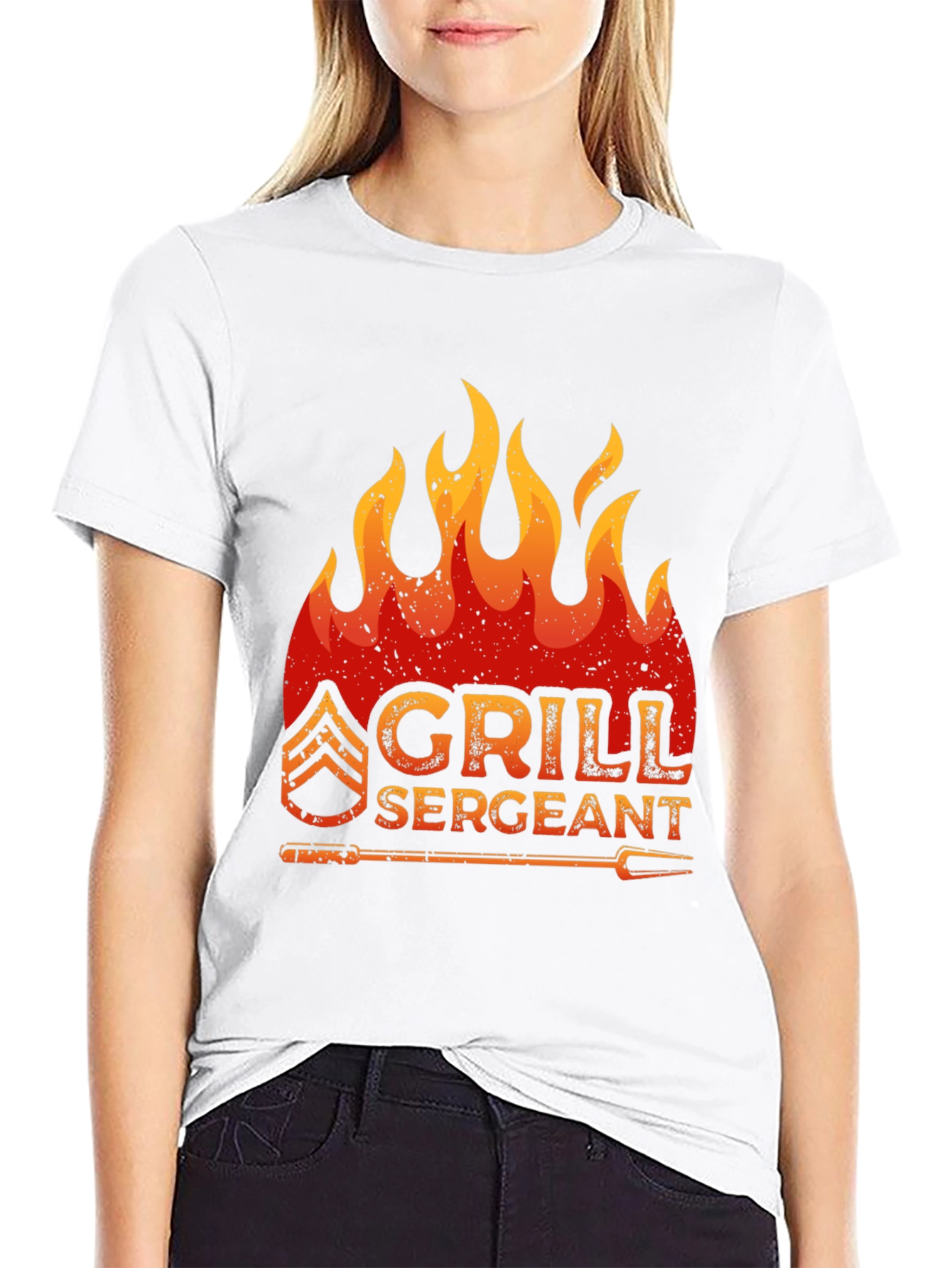 Grill Sergeant T-Shirt - BBQ Master Flame Design