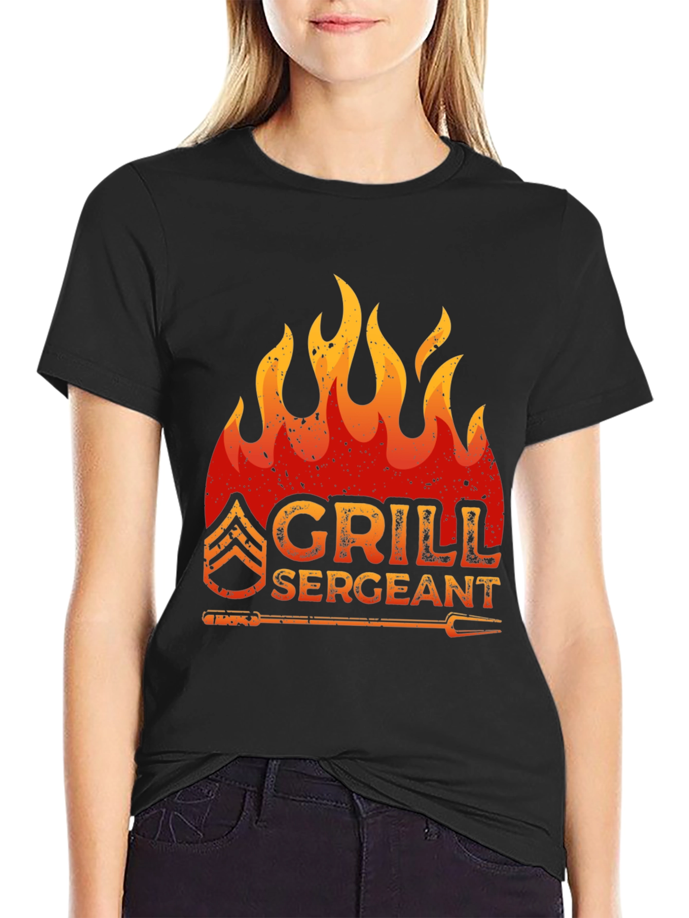 Grill Sergeant T-Shirt - BBQ Master Flame Design