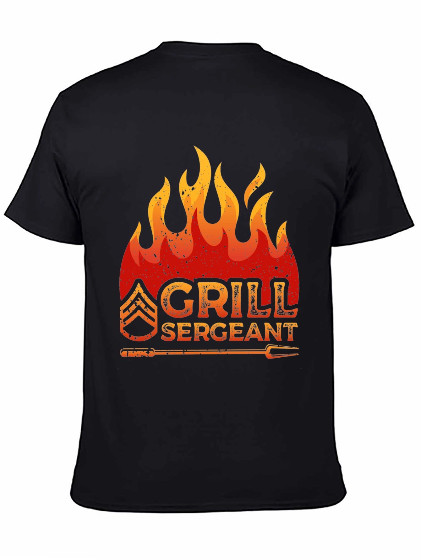 Grill Sergeant T-Shirt - BBQ Master Flame Design
