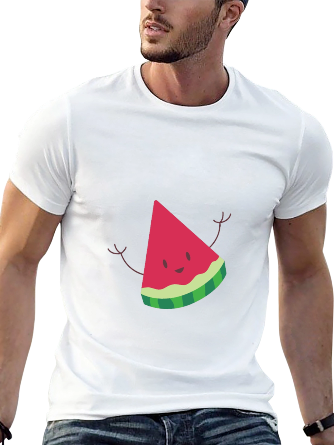Watermelon Slice Graphic Black T-Shirt