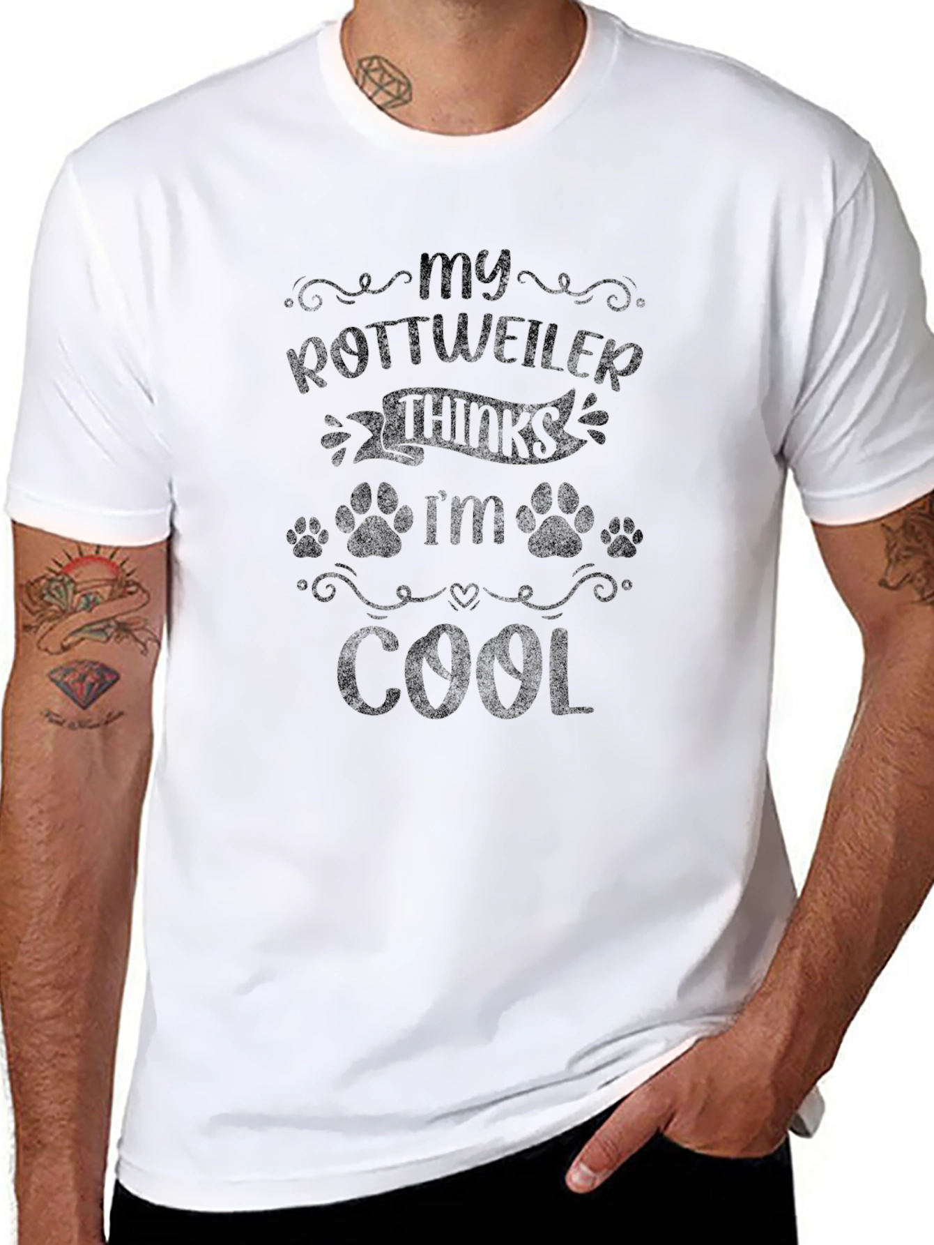 Rottweiler Thinks Im Cool Black Graphic Tee