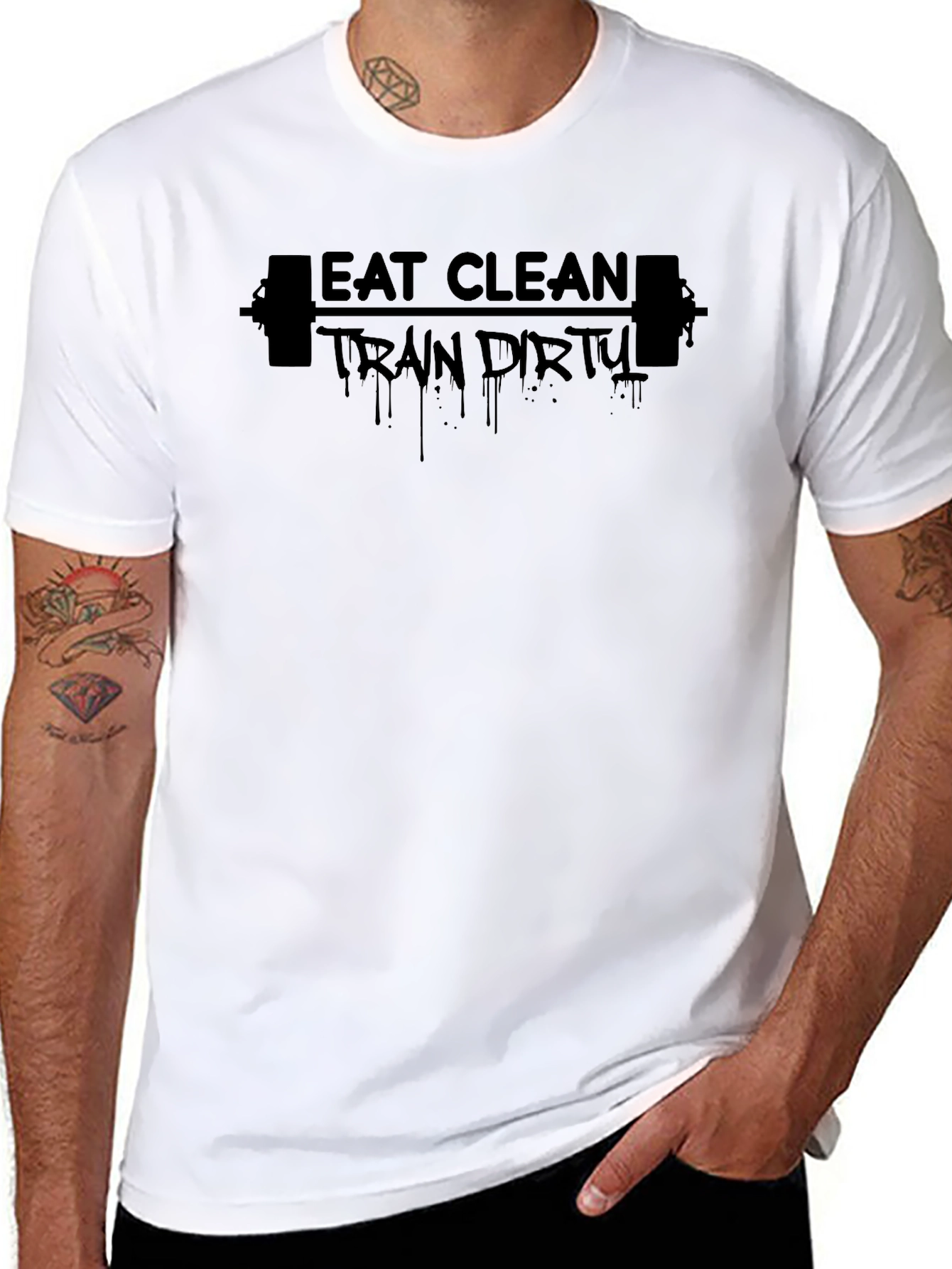 Eat Clean Train Dirty Black T-Shirt
