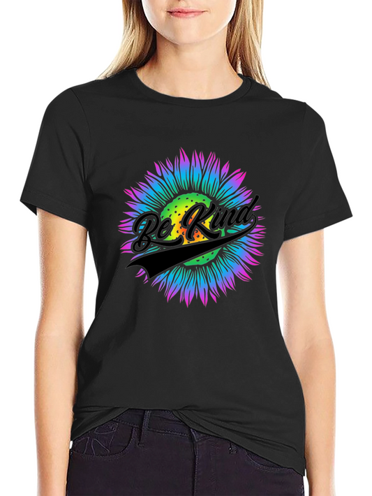 Be Kind Colorful Sunflower Graphic Tee