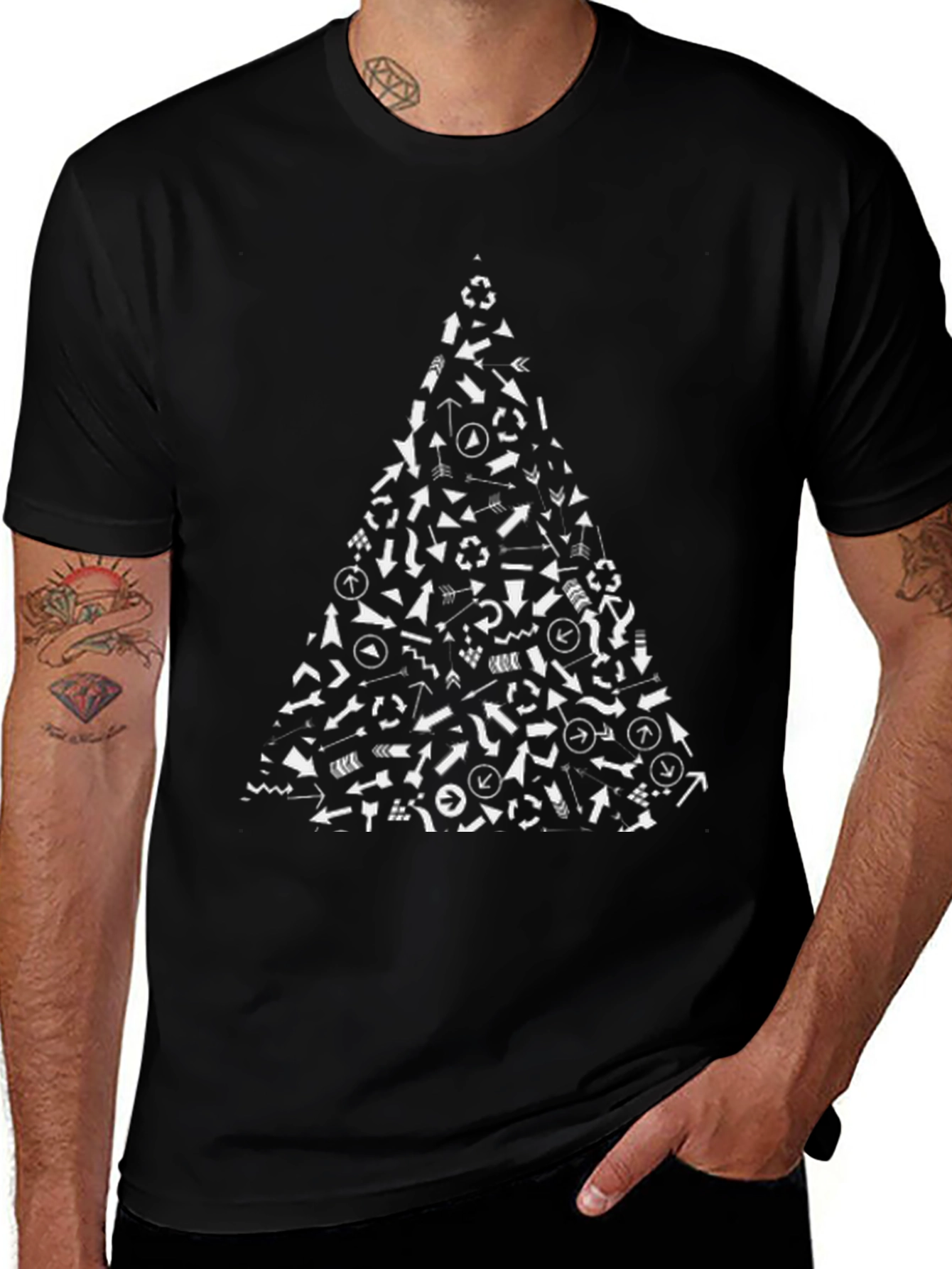 Arrow Christmas Tree Black T-Shirt