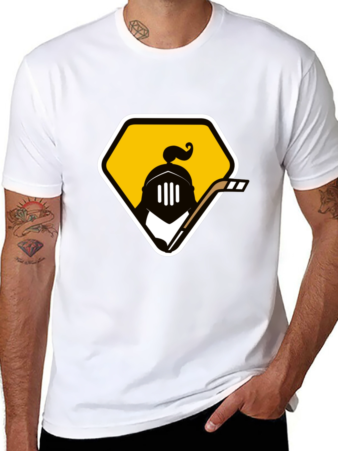Knights Hockey Graphic Tee - Black Cotton T-Shirt