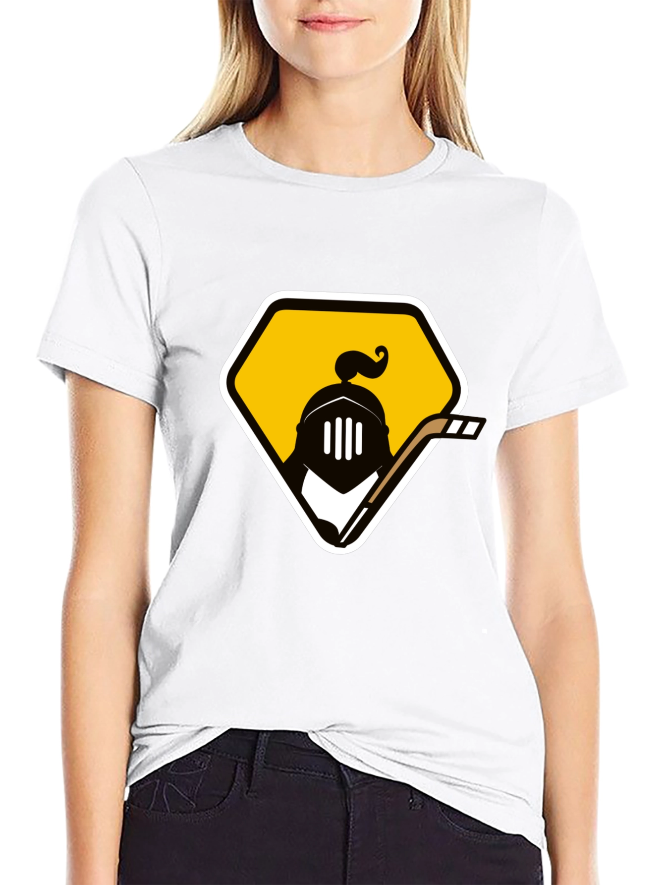 Knights Hockey Graphic Tee - Black Cotton T-Shirt