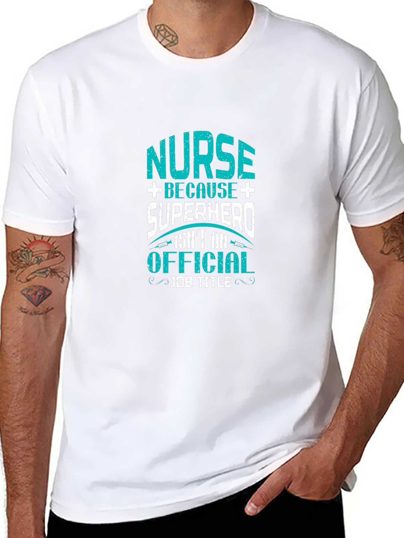 Nurse Superhero Graphic T-Shirt - Black Cotton Tee