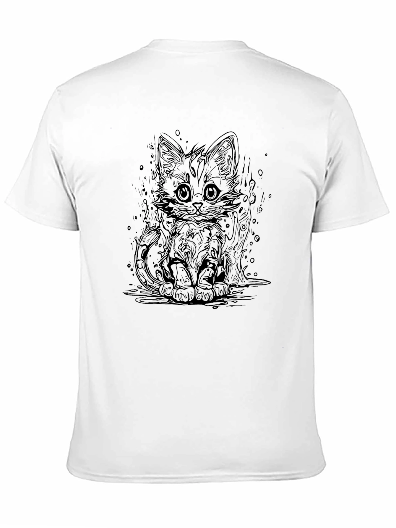 Cute Kitten Graphic Black T-Shirt
