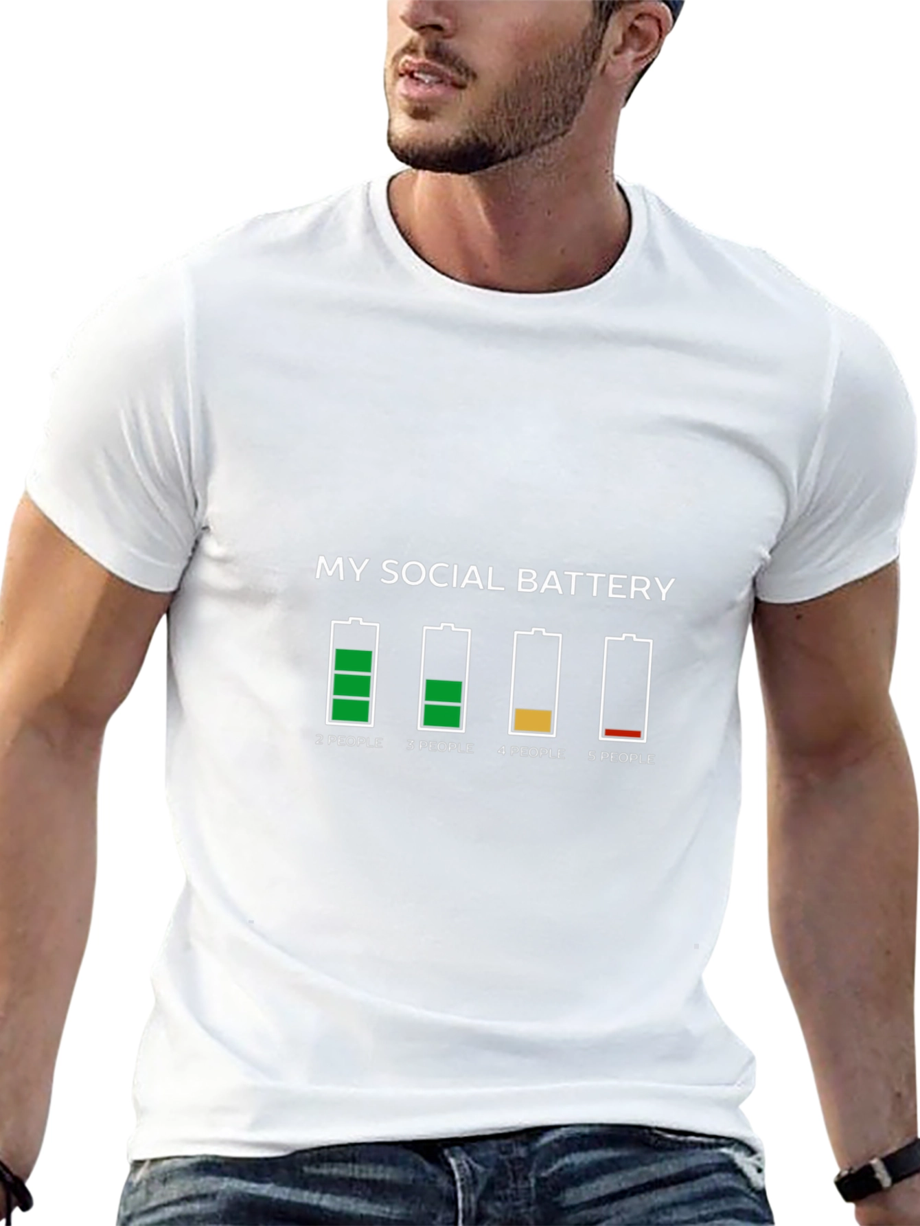Social Battery Graphic Tee - Introvert Humor
