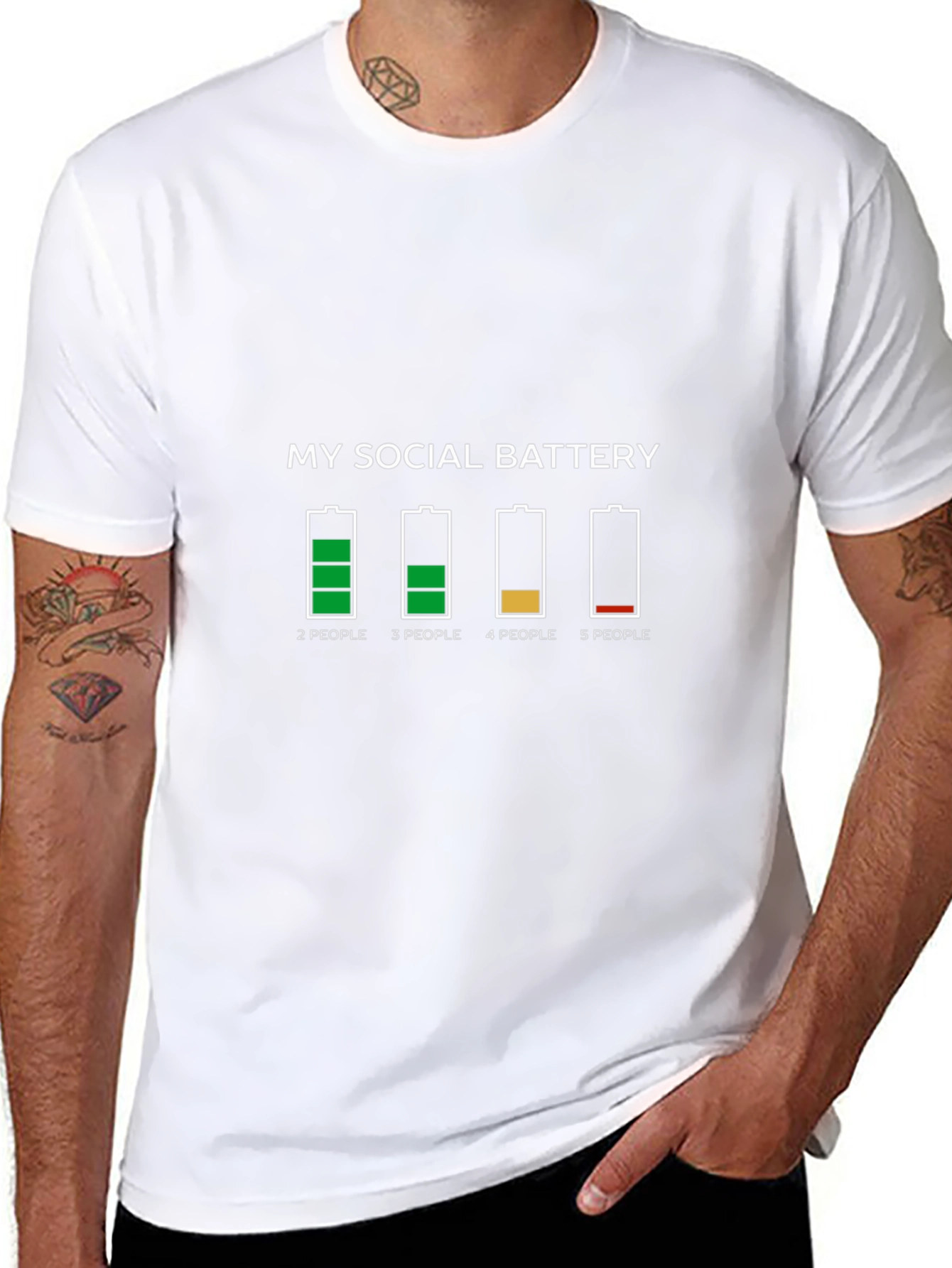 Social Battery Graphic Tee - Introvert Humor