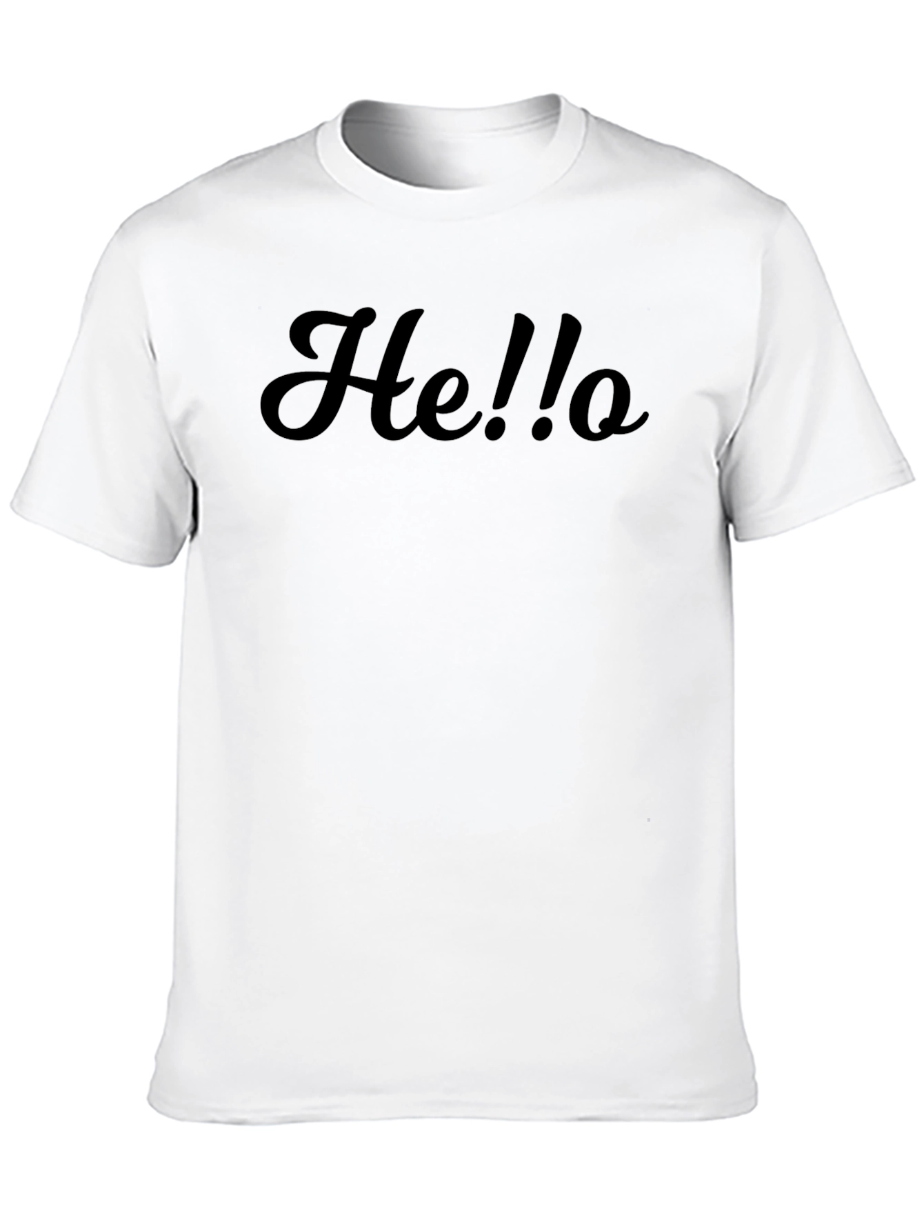 Mens He!!o Black Crewneck T-Shirt - Unique Slogan Tee