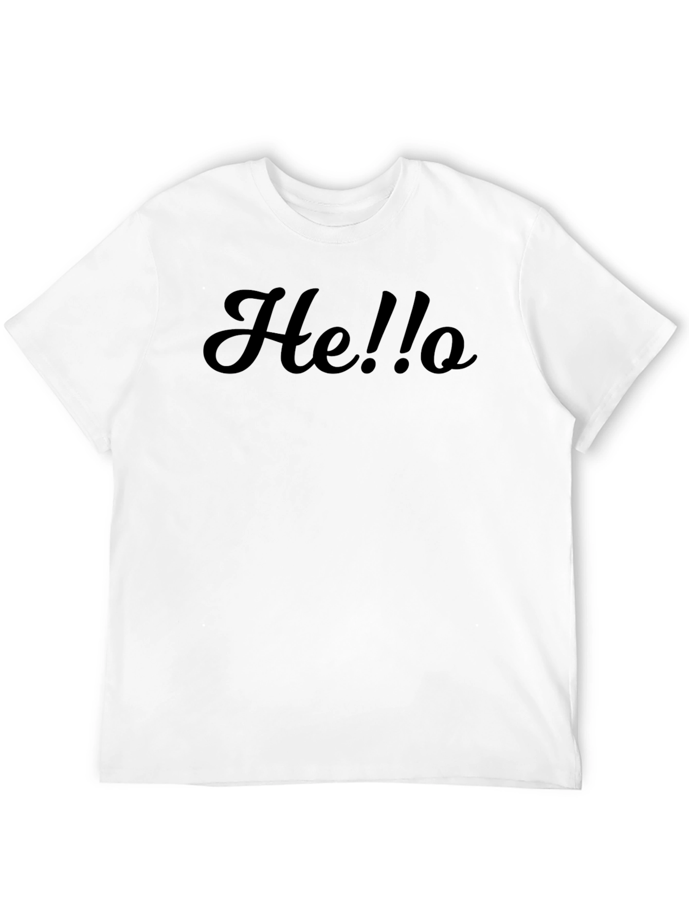 Mens He!!o Black Crewneck T-Shirt - Unique Slogan Tee