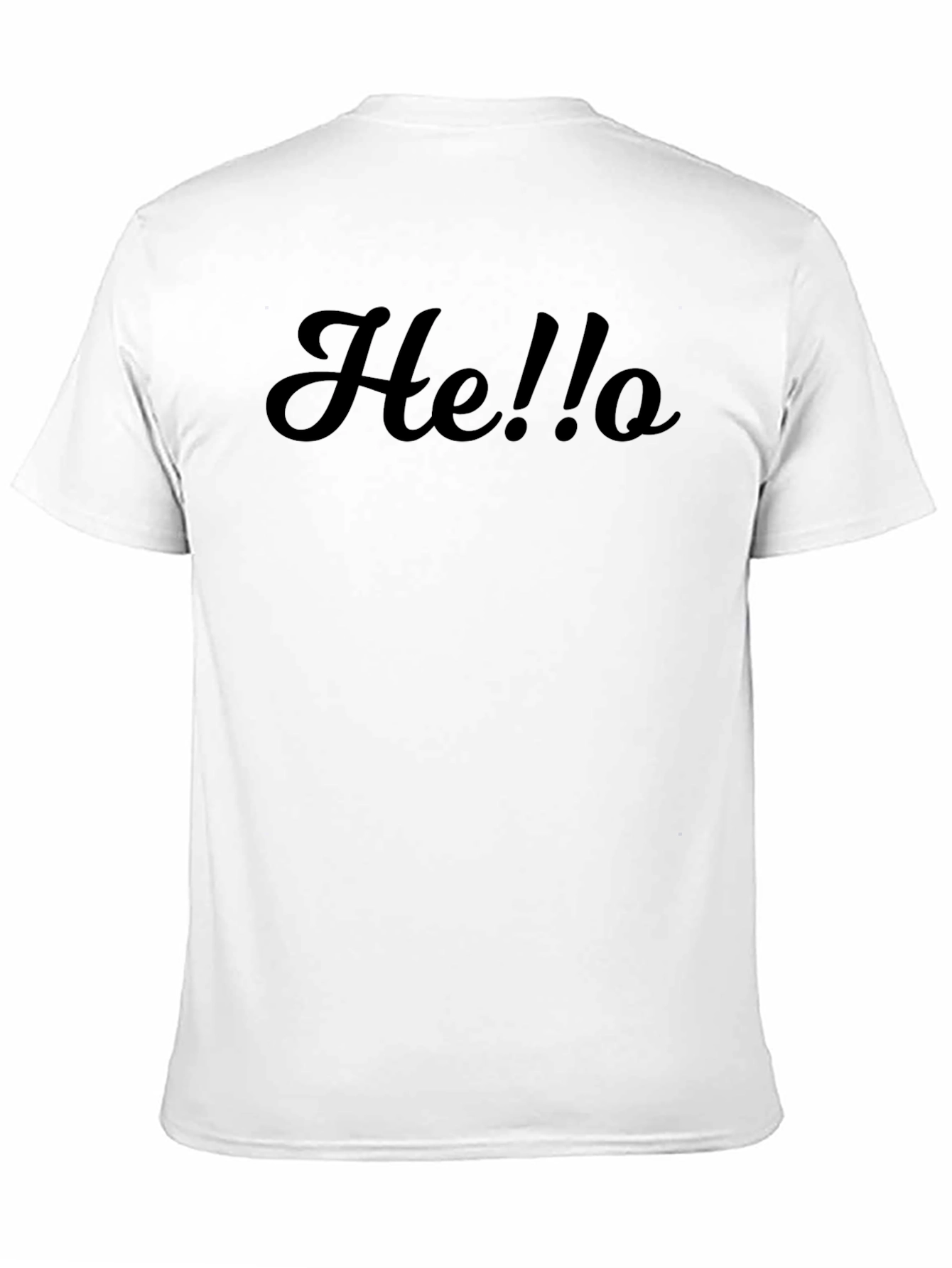 Mens He!!o Black Crewneck T-Shirt - Unique Slogan Tee