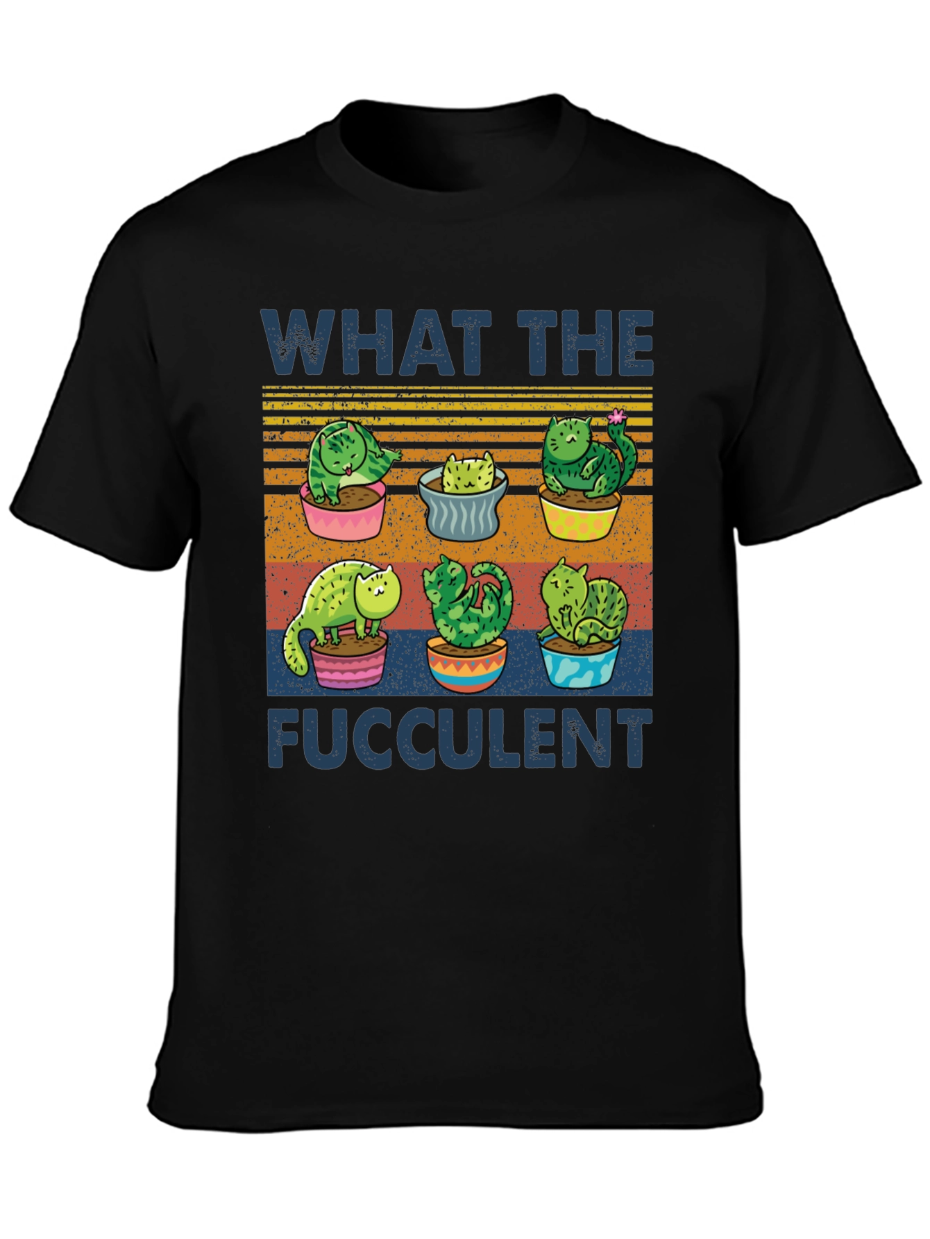What The Fucculent T-Shirt Cat Succulent Puns