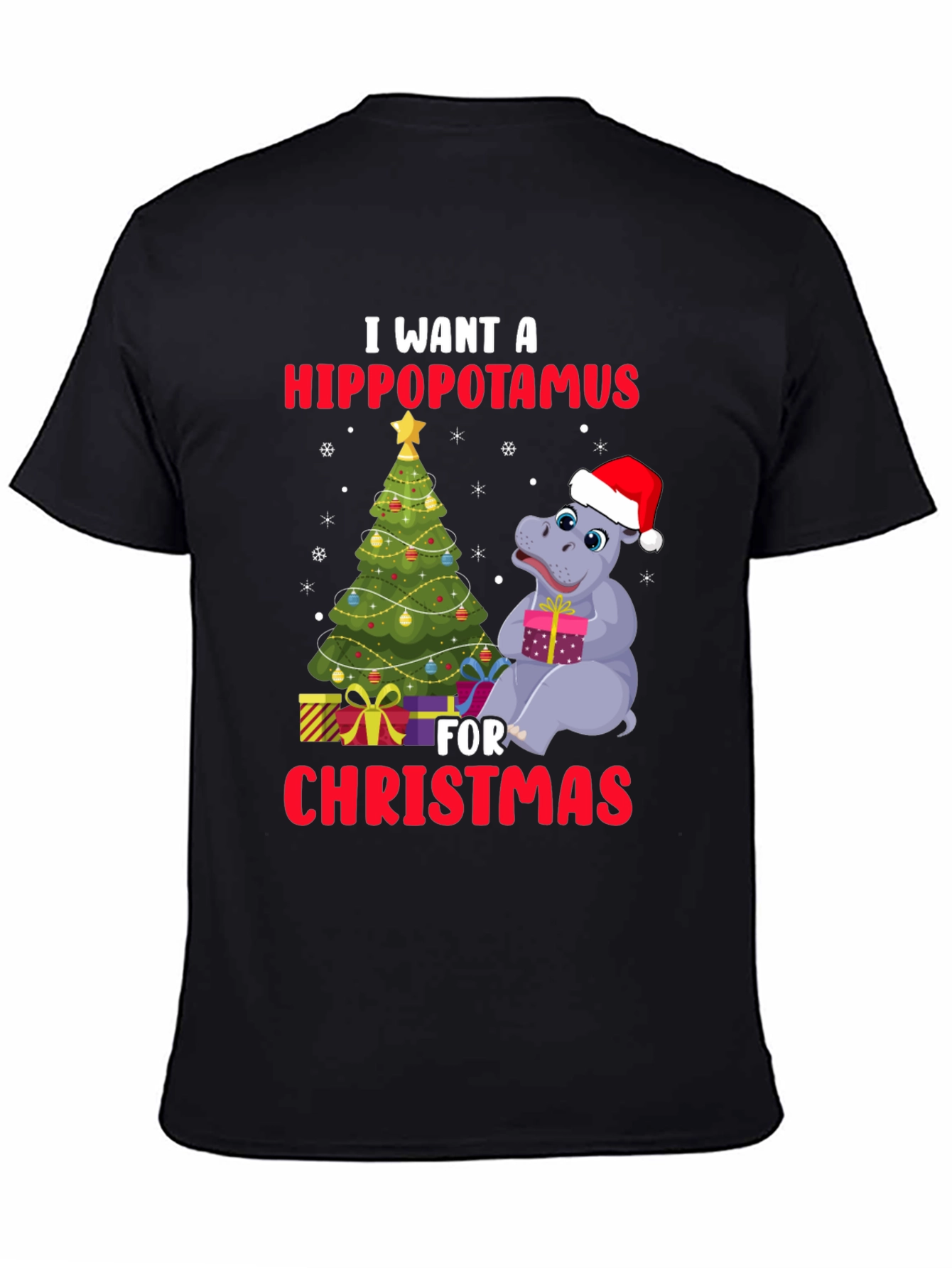 Hippopotamus Christmas T-Shirt