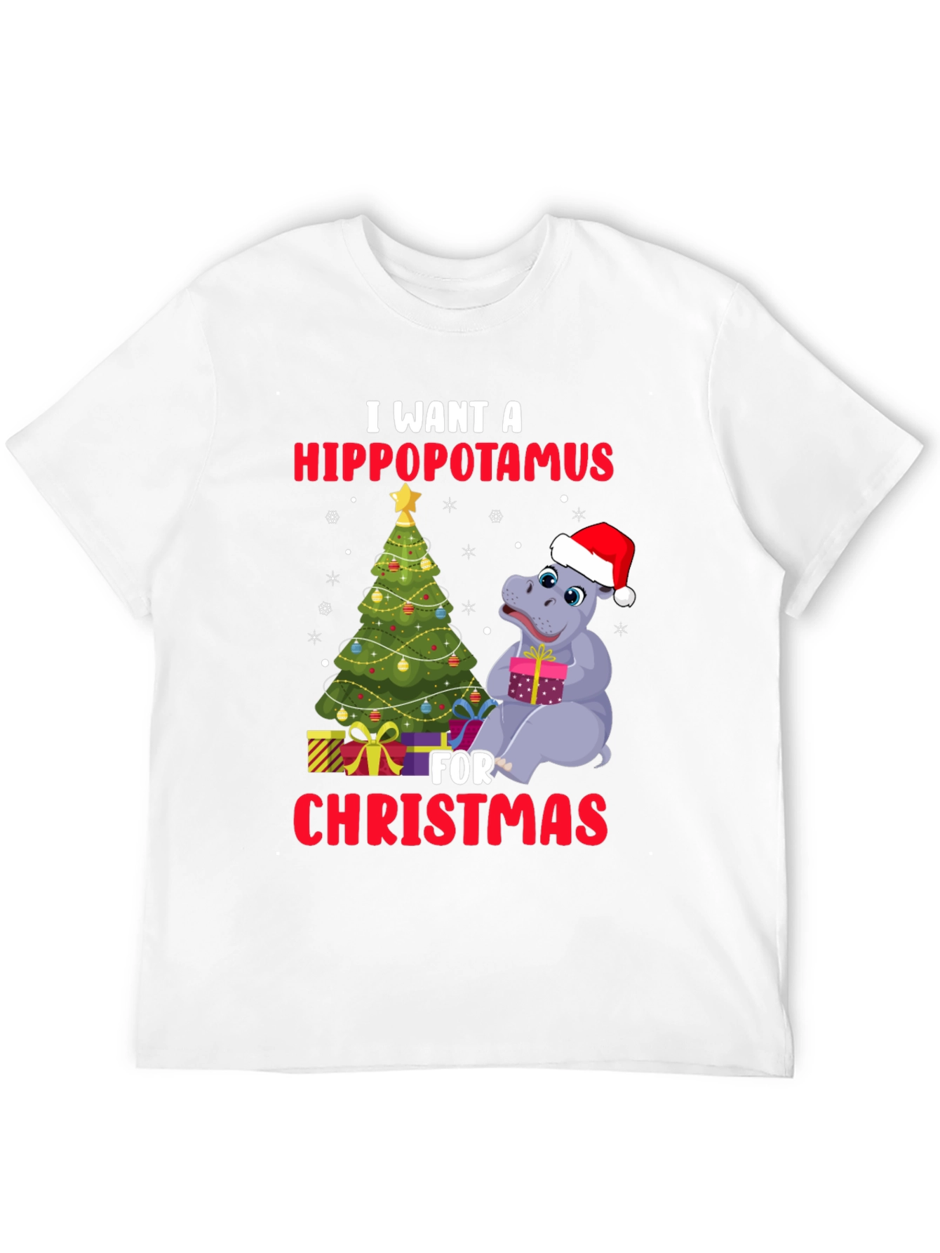 Hippopotamus Christmas T-Shirt