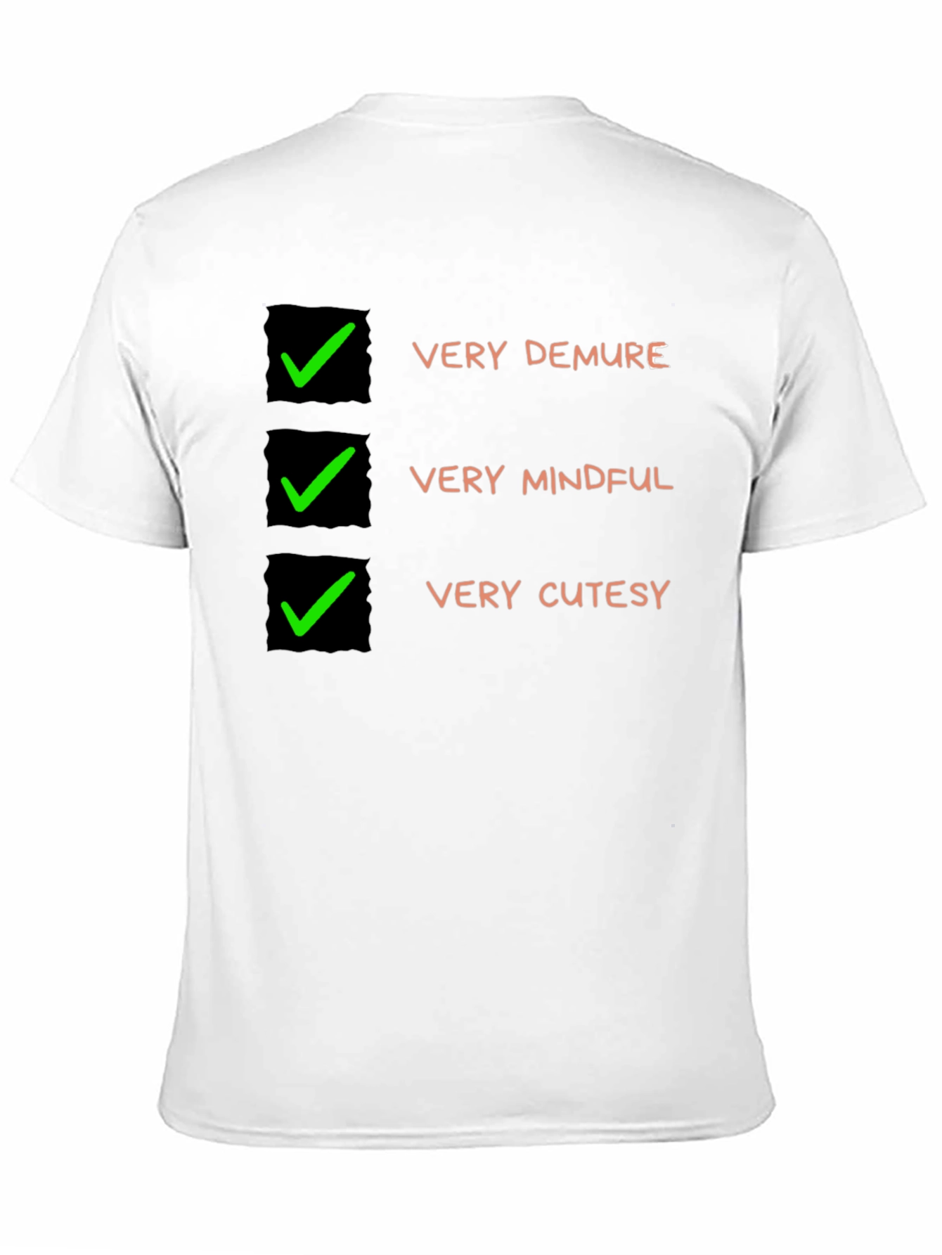 Very Demure Mindful Cutesy Black T-Shirt
