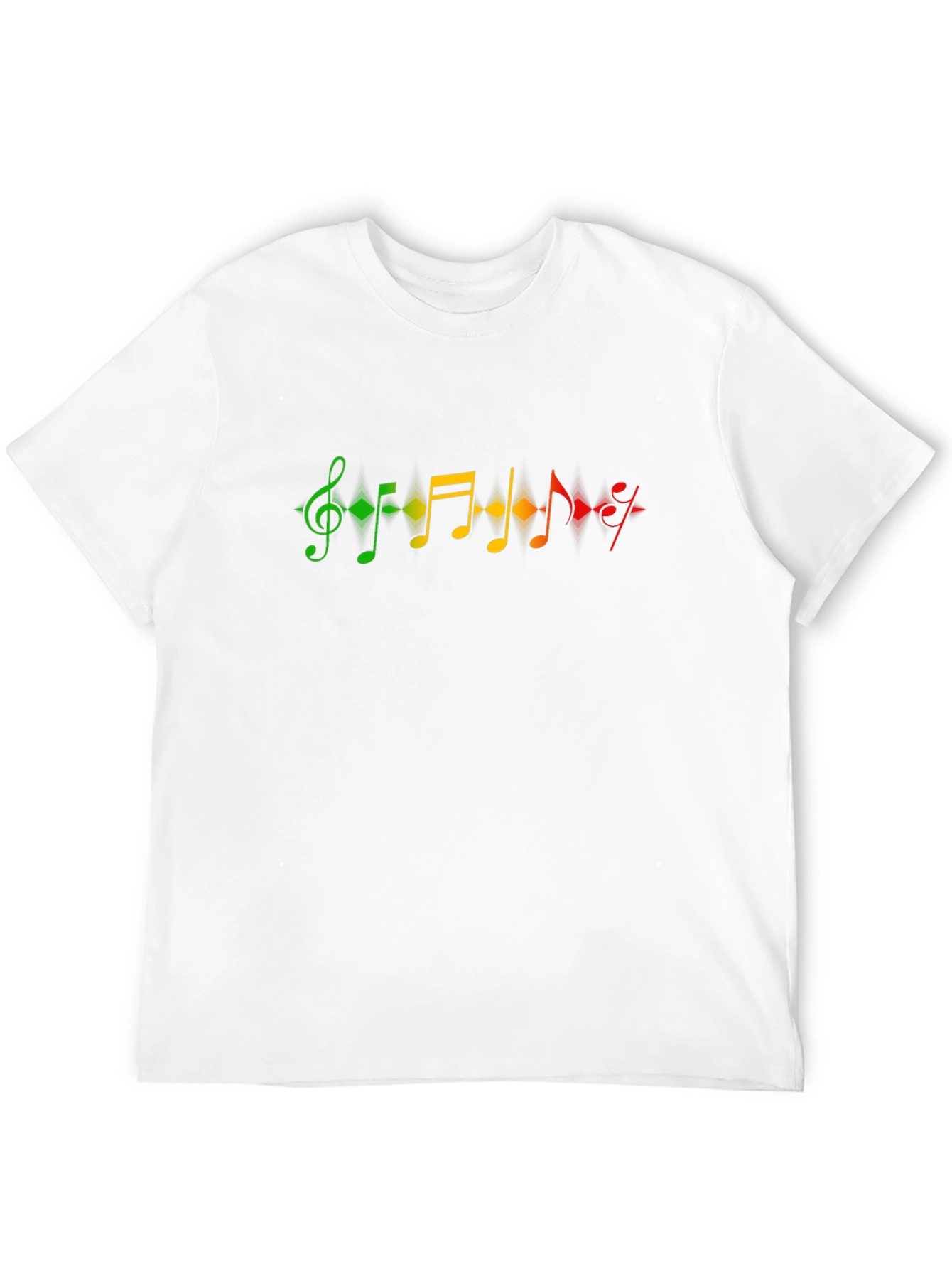 Musical Note Graphic T-Shirt - Black Crew Neck Tee