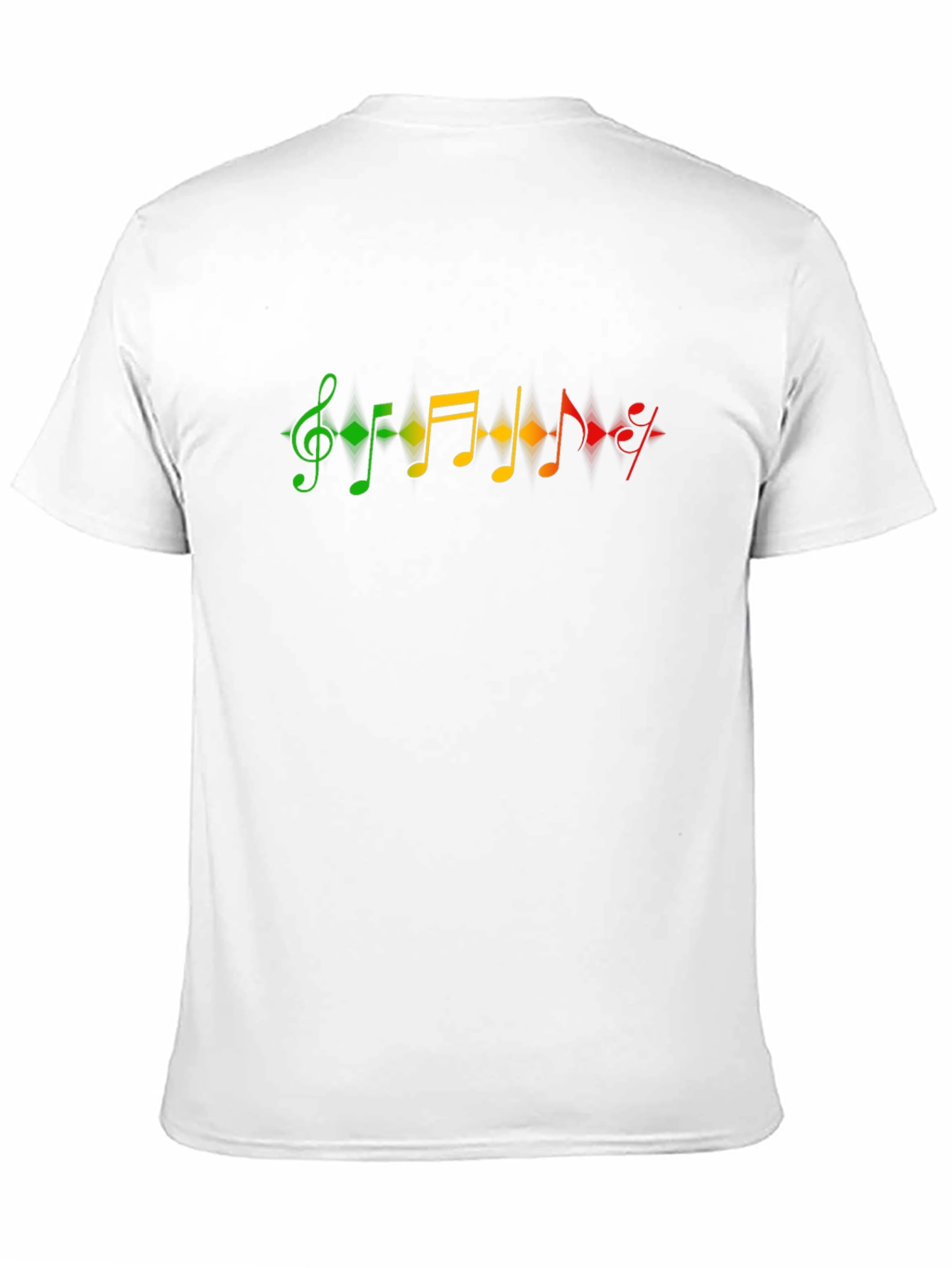 Musical Note Graphic T-Shirt - Black Crew Neck Tee