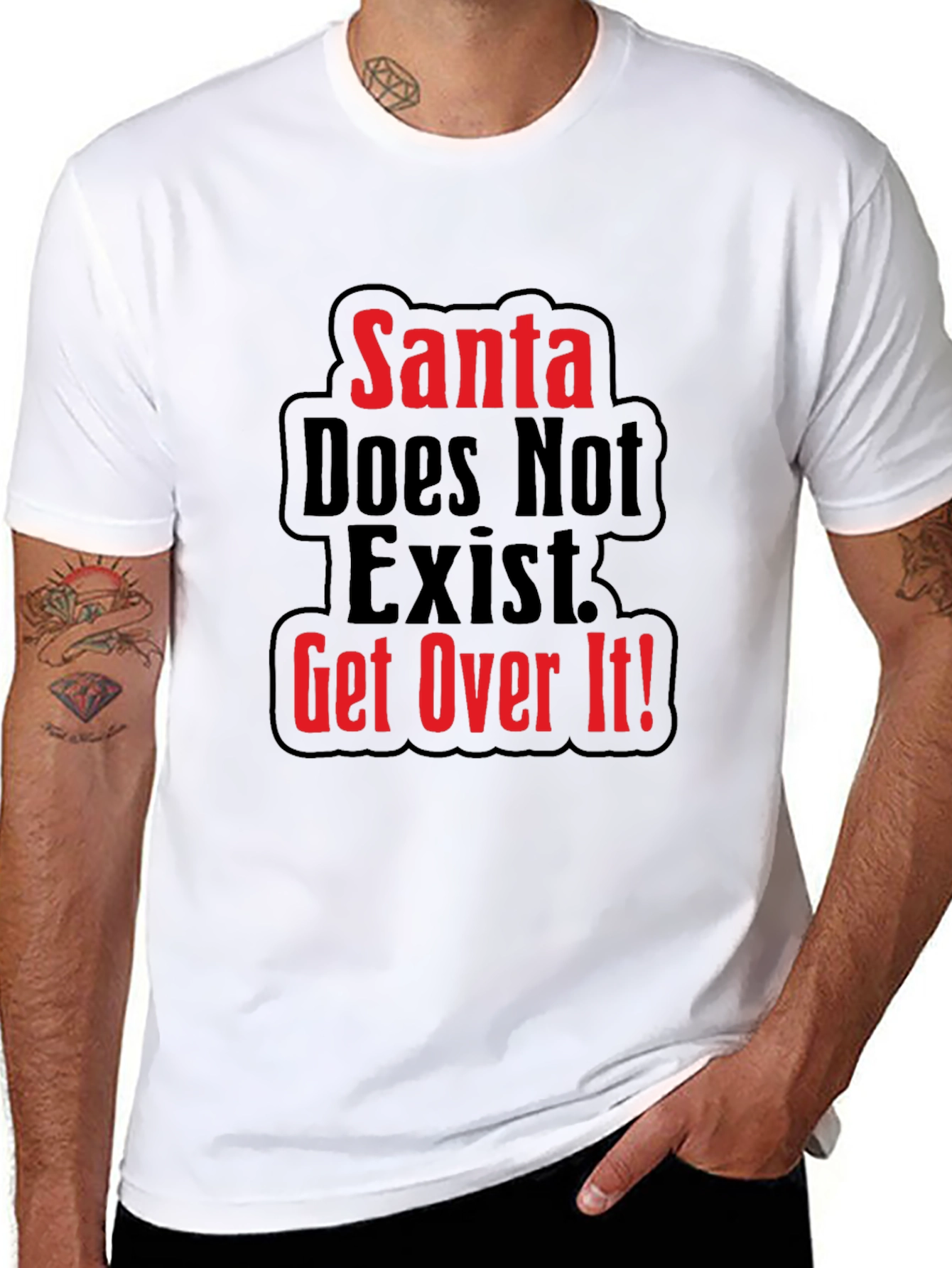 Santa Doesnt Exist Graphic Tee - Adult Humor