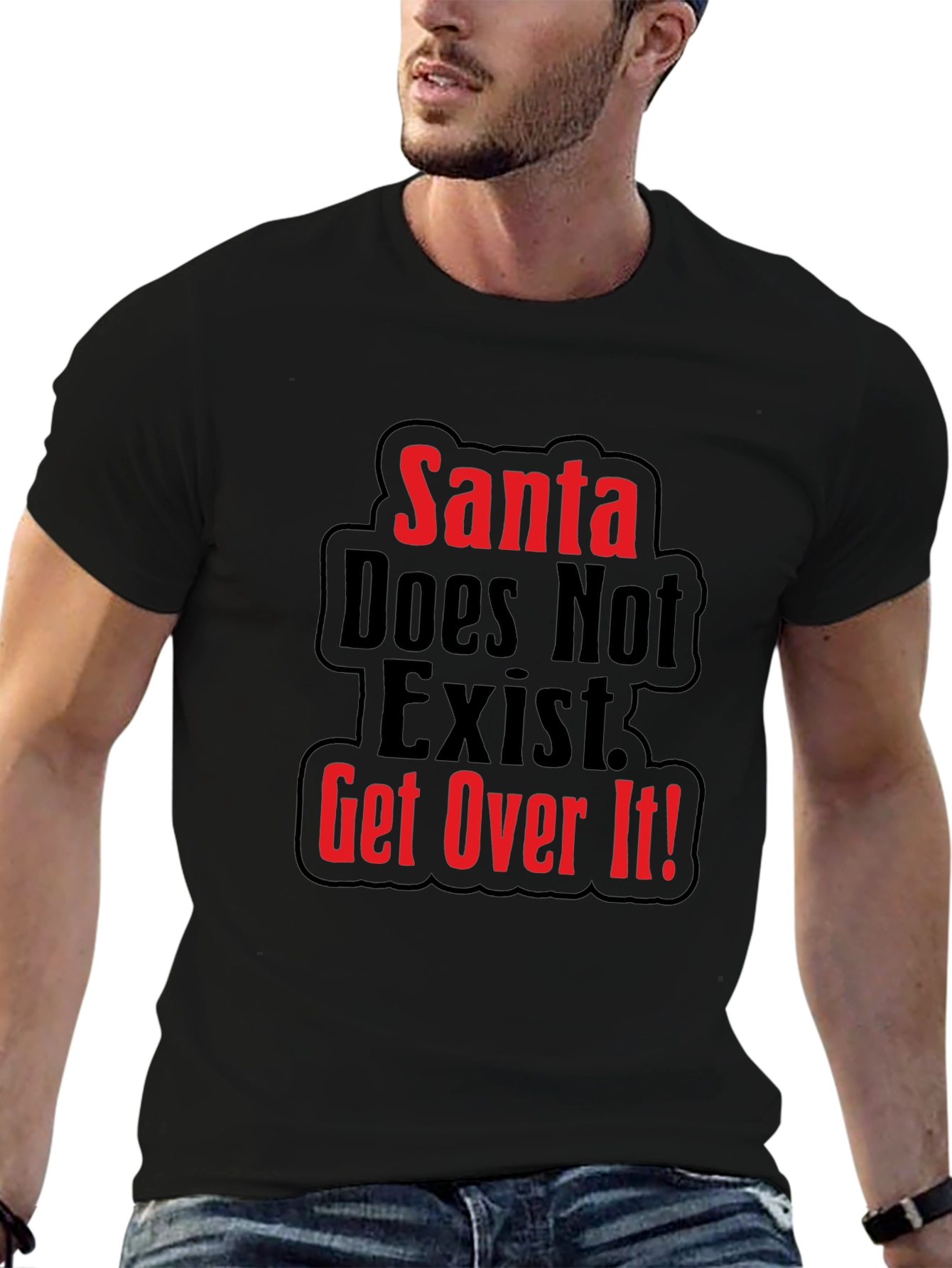 Santa Doesnt Exist Graphic Tee - Adult Humor