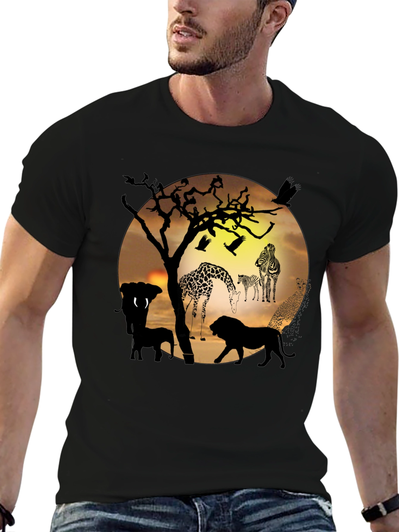 African Wildlife Silhouette T-Shirt