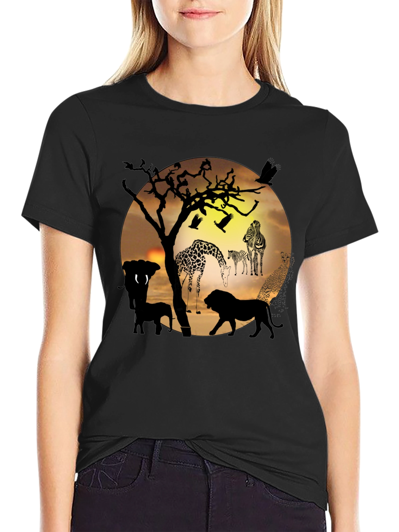 African Wildlife Silhouette T-Shirt