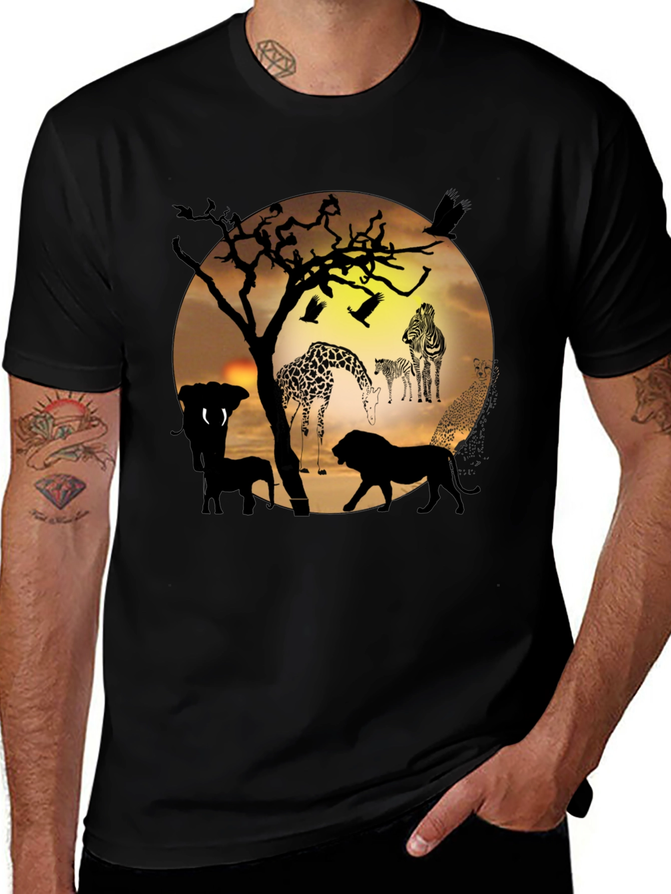 African Wildlife Silhouette T-Shirt