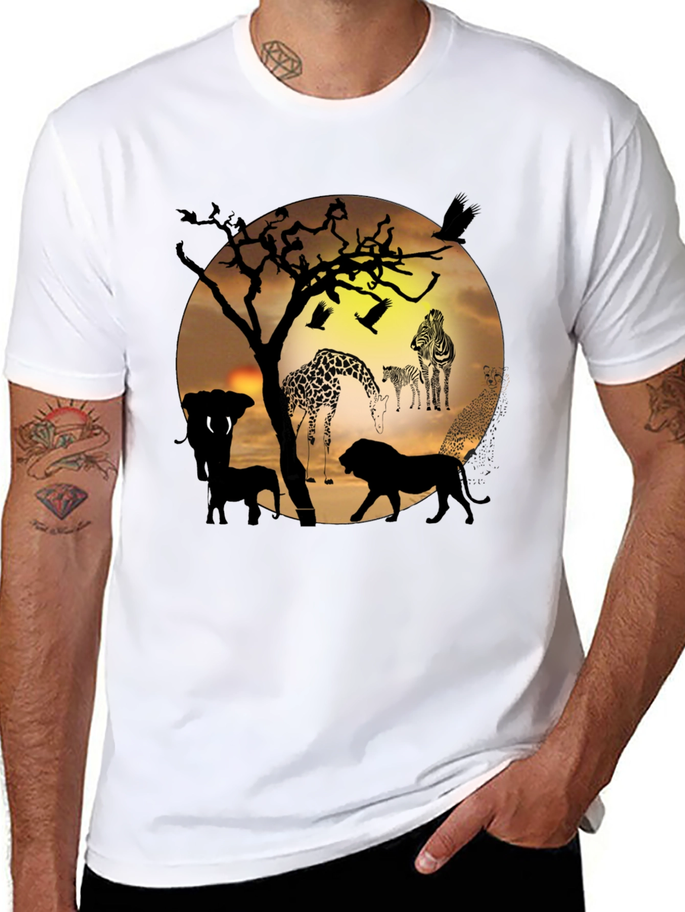 African Wildlife Silhouette T-Shirt