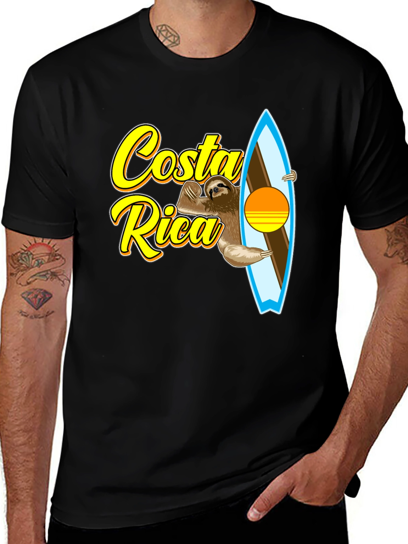 Costa Rica Sloth Surfing T-Shirt