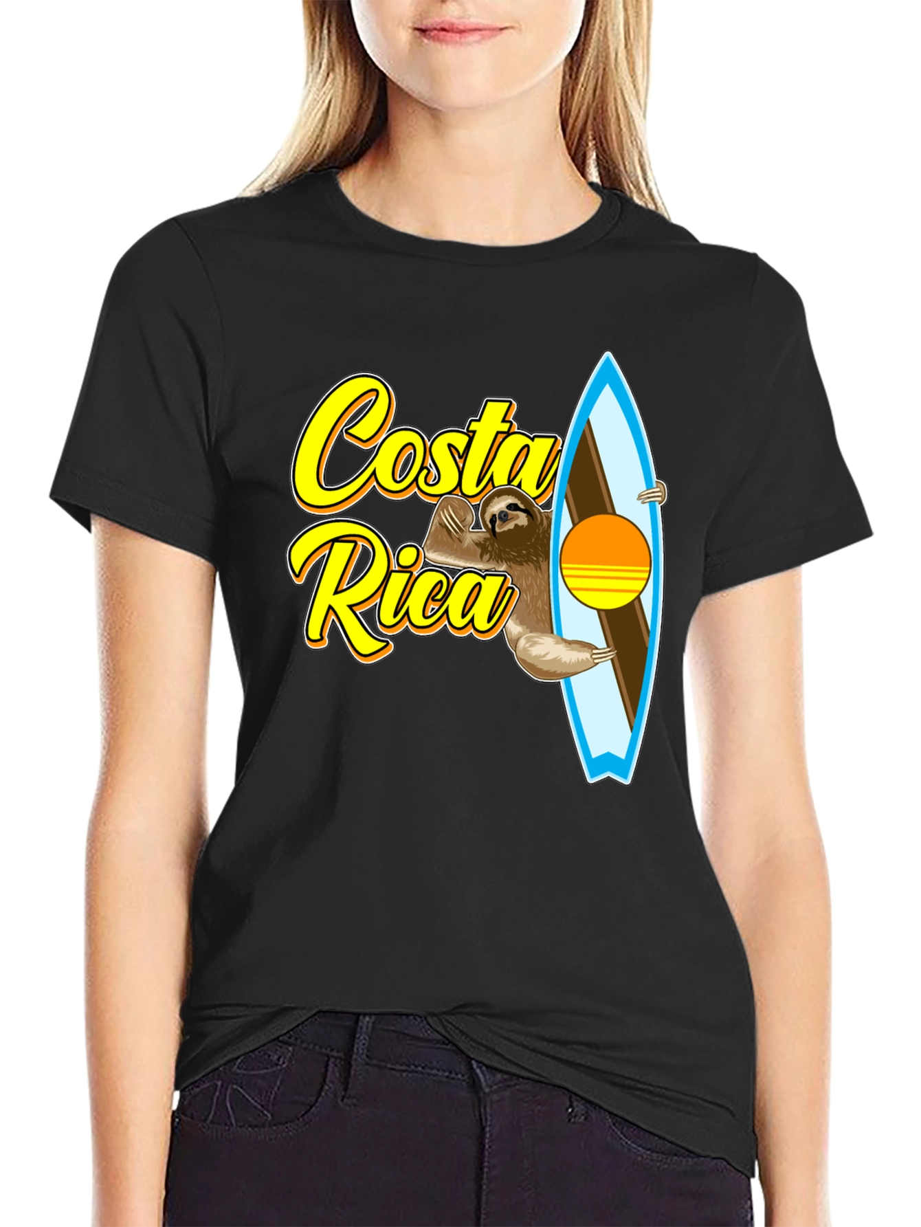 Costa Rica Sloth Surfing T-Shirt