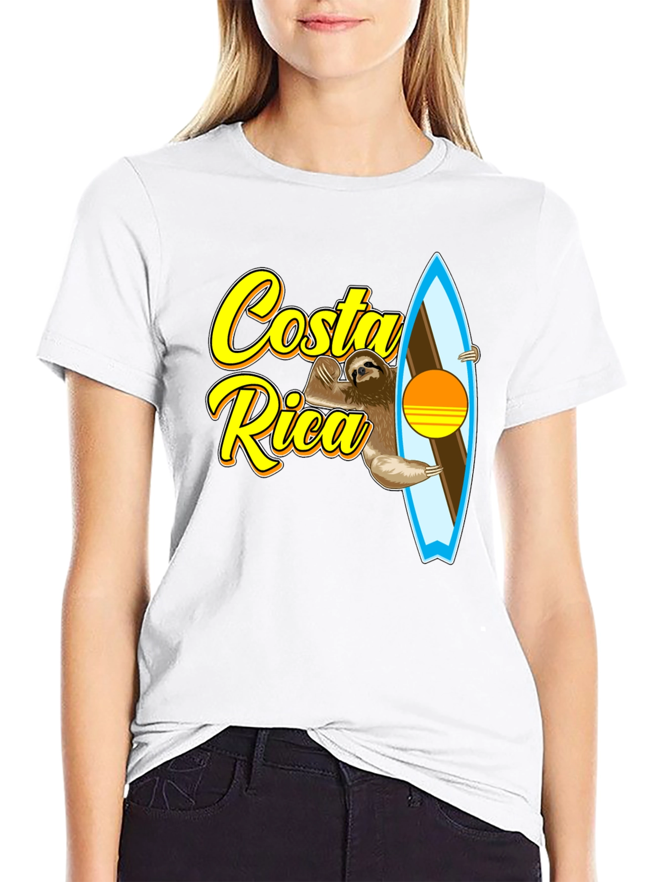Costa Rica Sloth Surfing T-Shirt