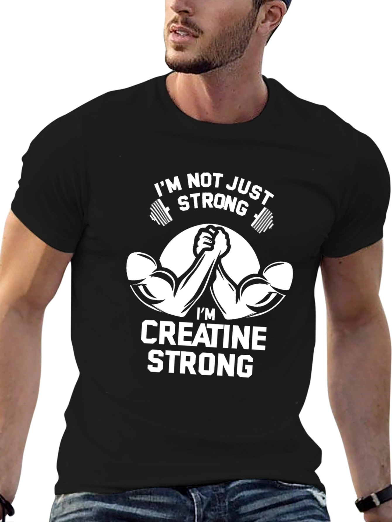 Im Creatine Strong Black Graphic T-Shirt