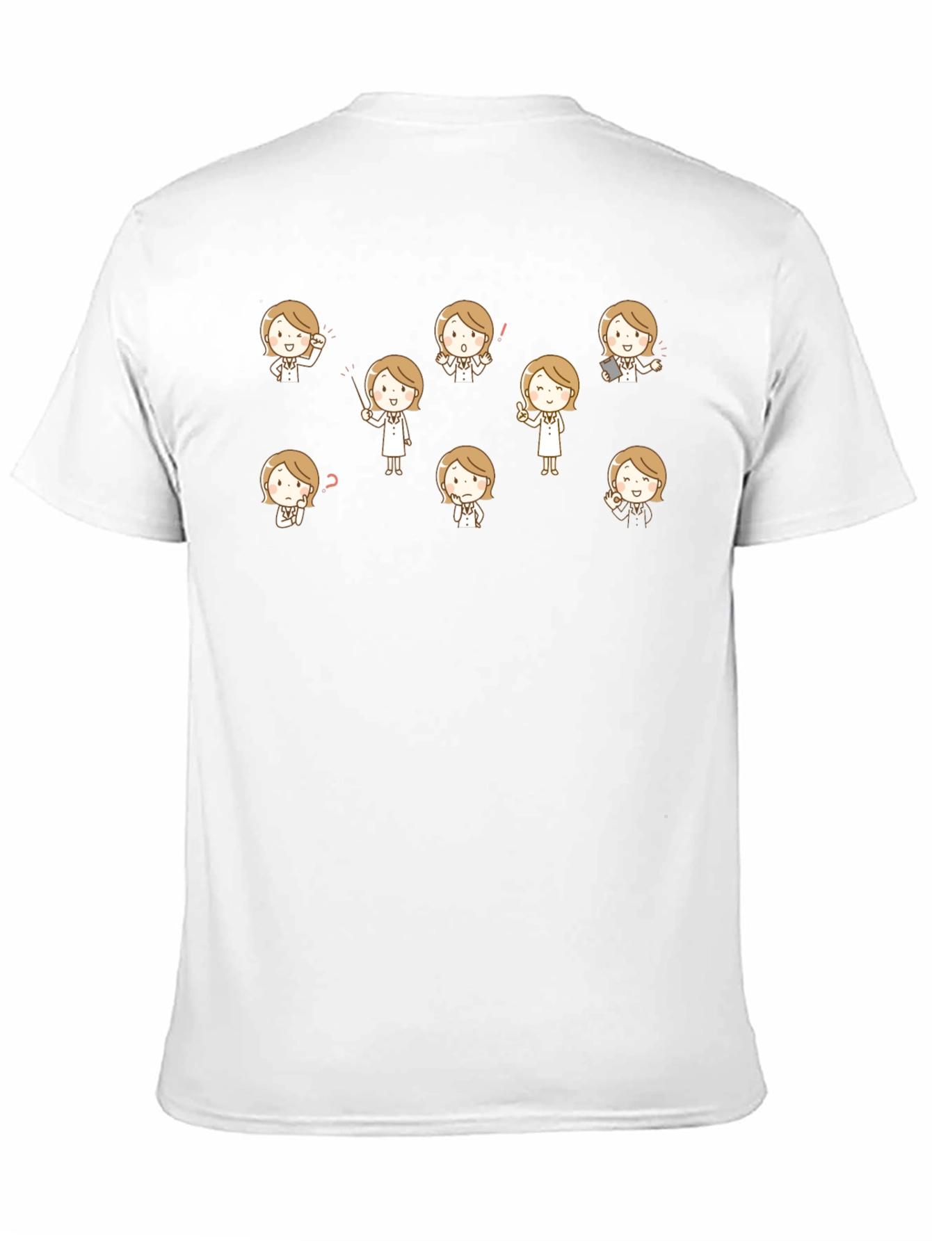 Cartoon Teacher Black T-Shirt