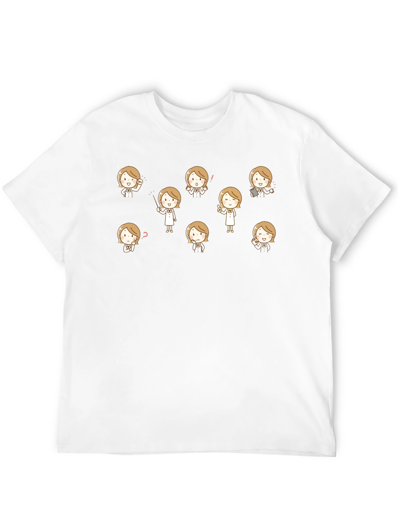 Cartoon Teacher Black T-Shirt