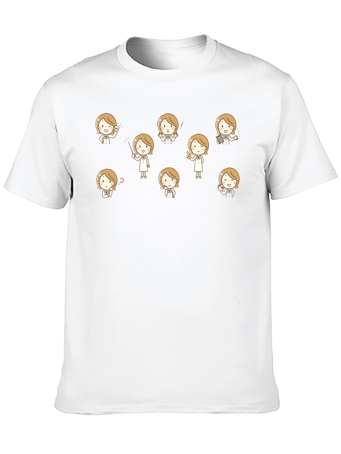 Cartoon Teacher Black T-Shirt