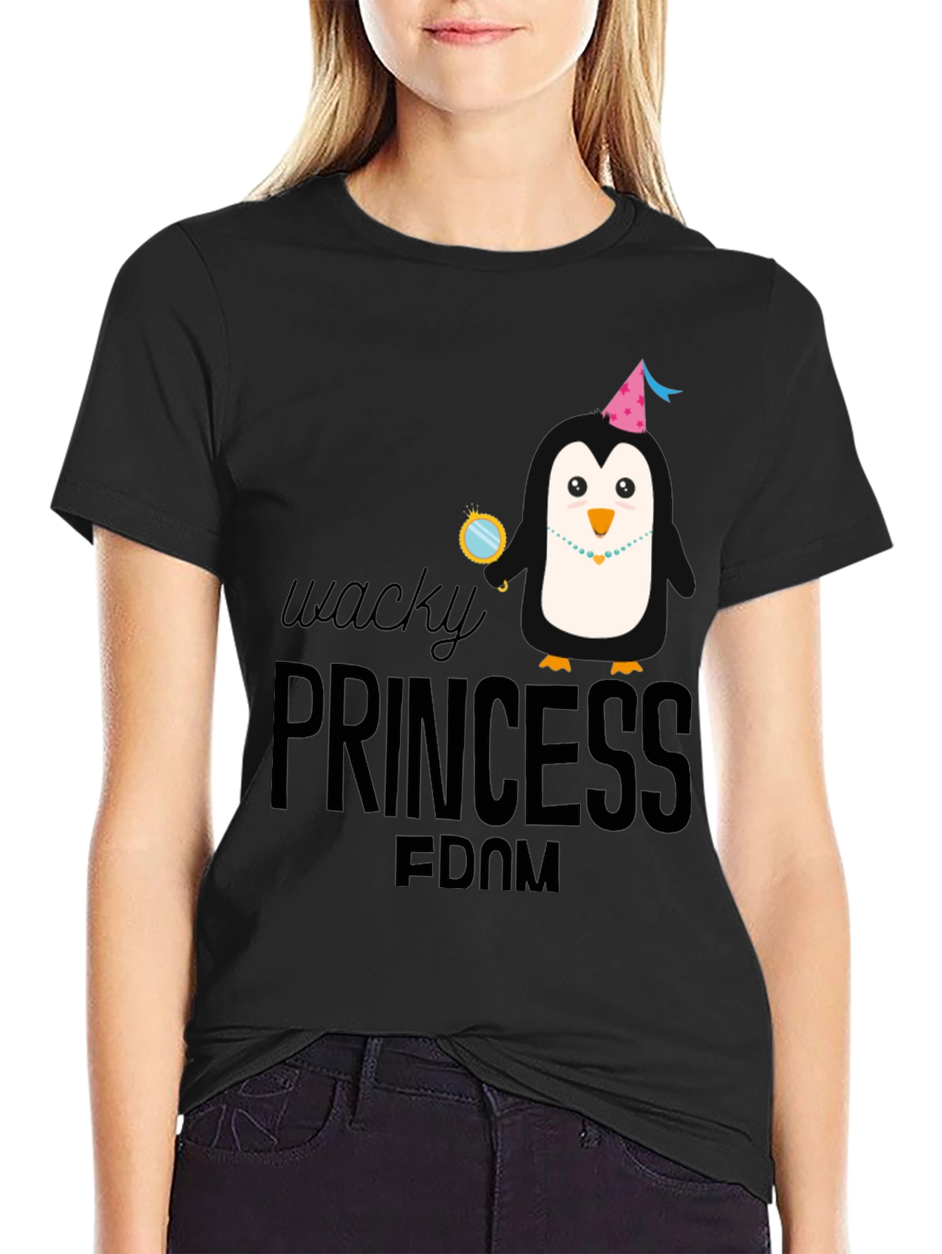 Wacky Princess Penguin T-Shirt - Funny Animal Graphic Tee