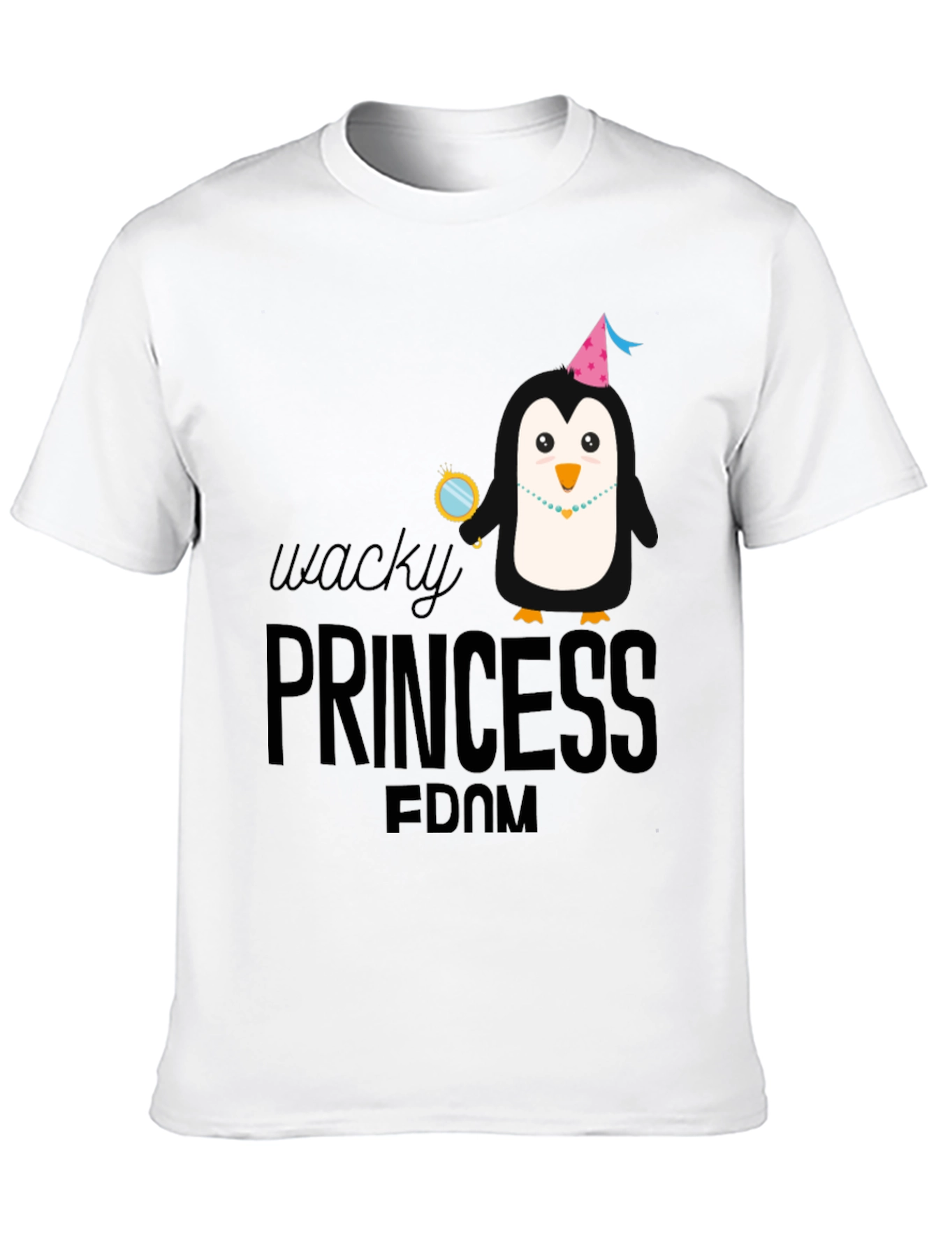 Wacky Princess Penguin T-Shirt - Funny Animal Graphic Tee