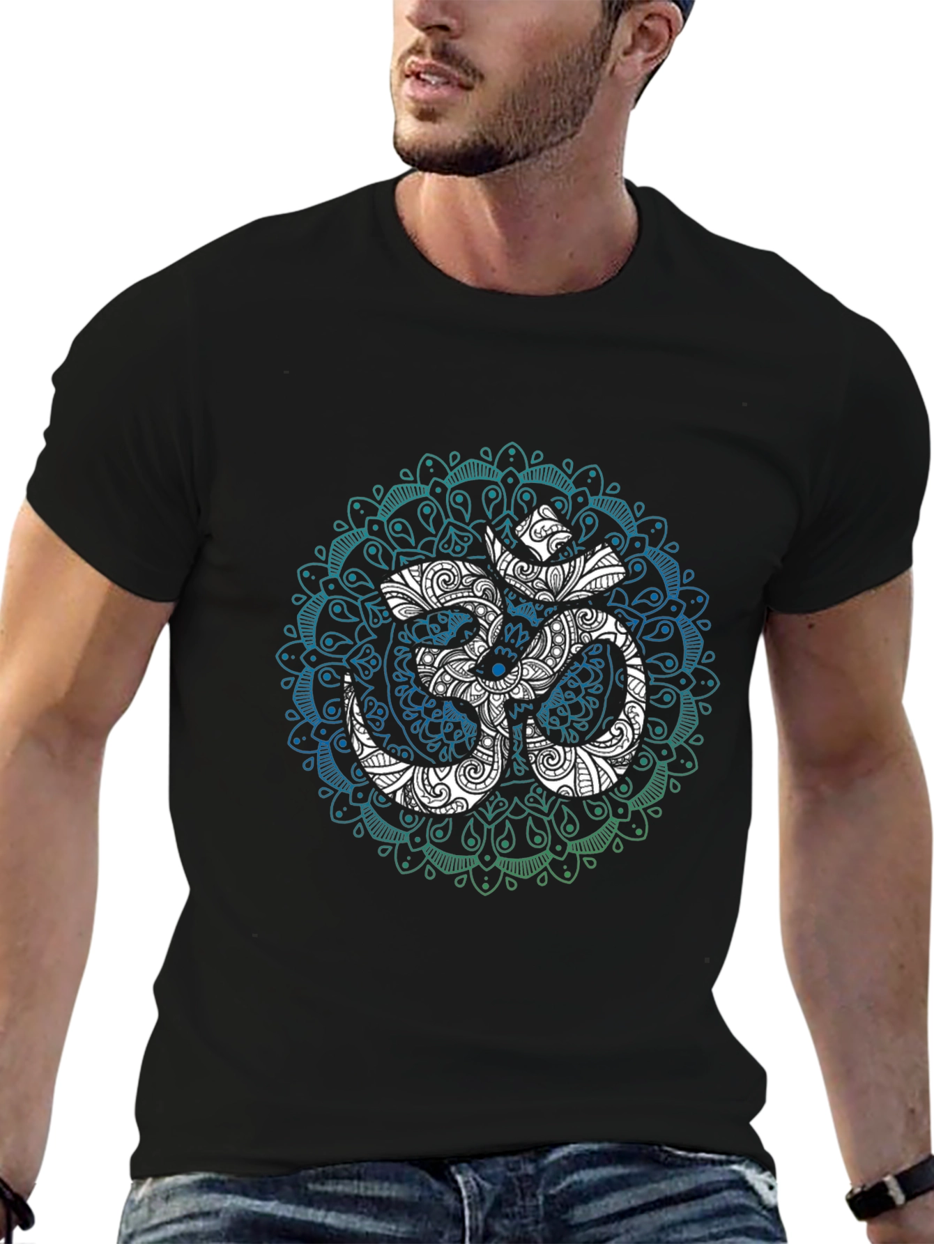 Om Mandala Graphic Tee - Black