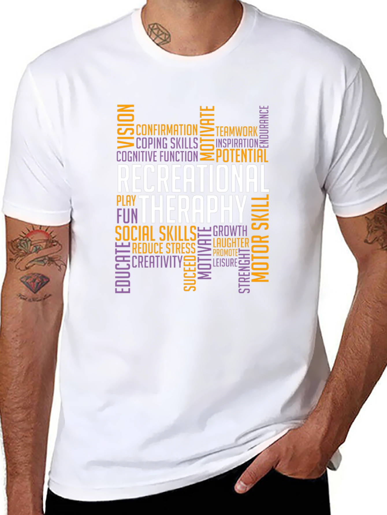 Recreational Therapy Word Art T-Shirt