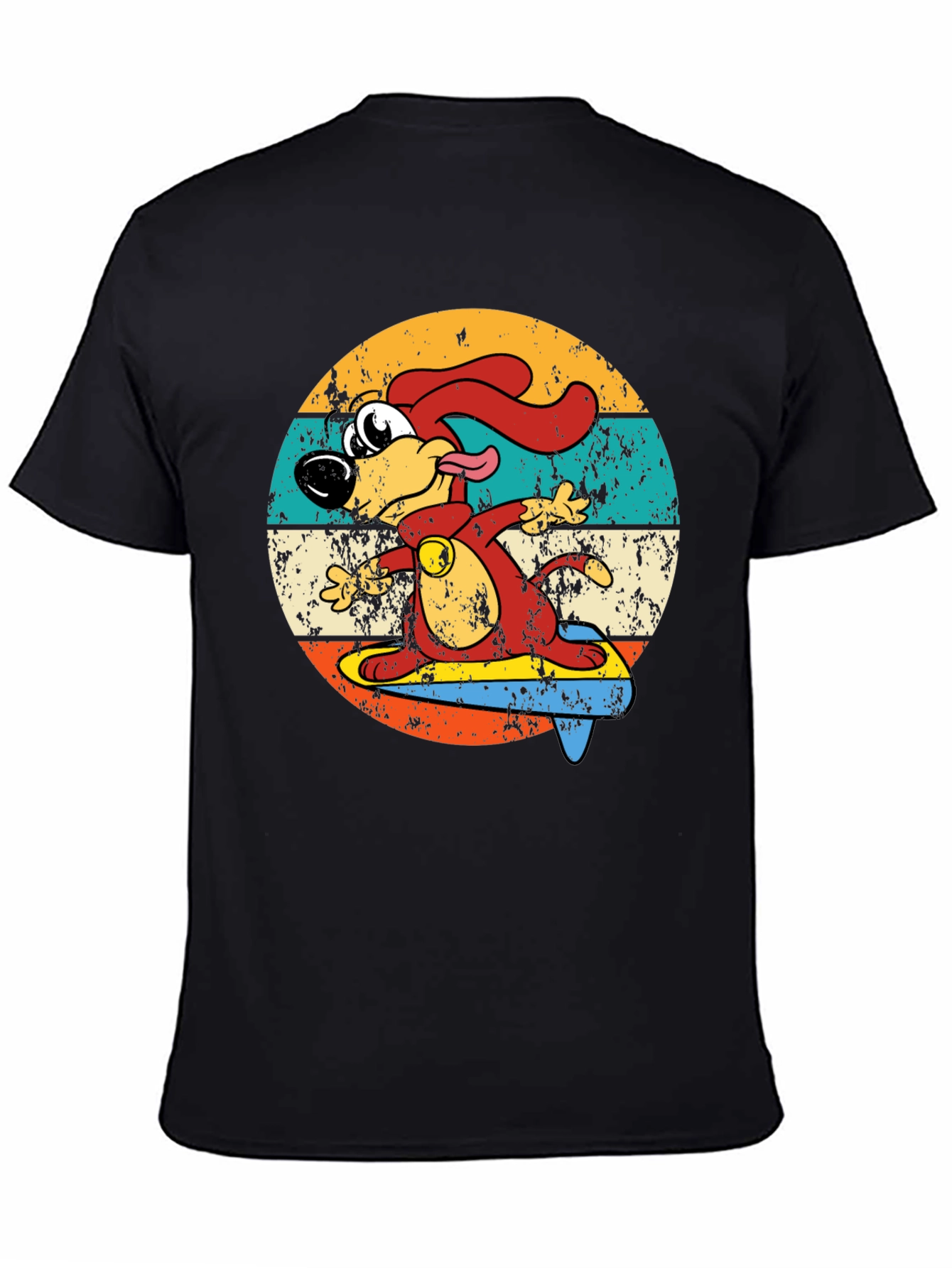 Retro Cartoon Dog Surfing T-Shirt
