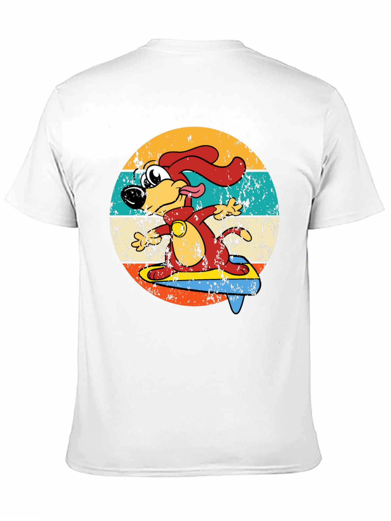 Retro Cartoon Dog Surfing T-Shirt