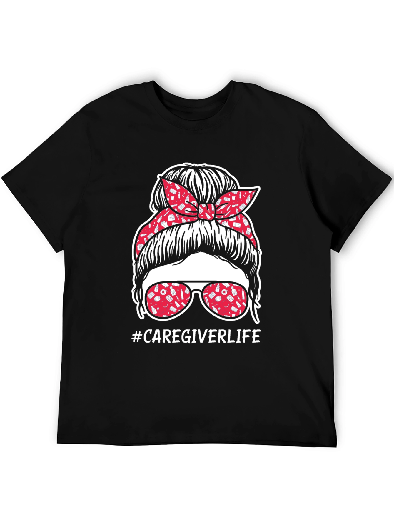 Caregiver Life Messy Bun T-Shirt