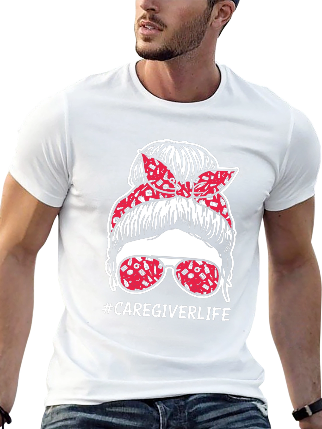 Caregiver Life Messy Bun T-Shirt